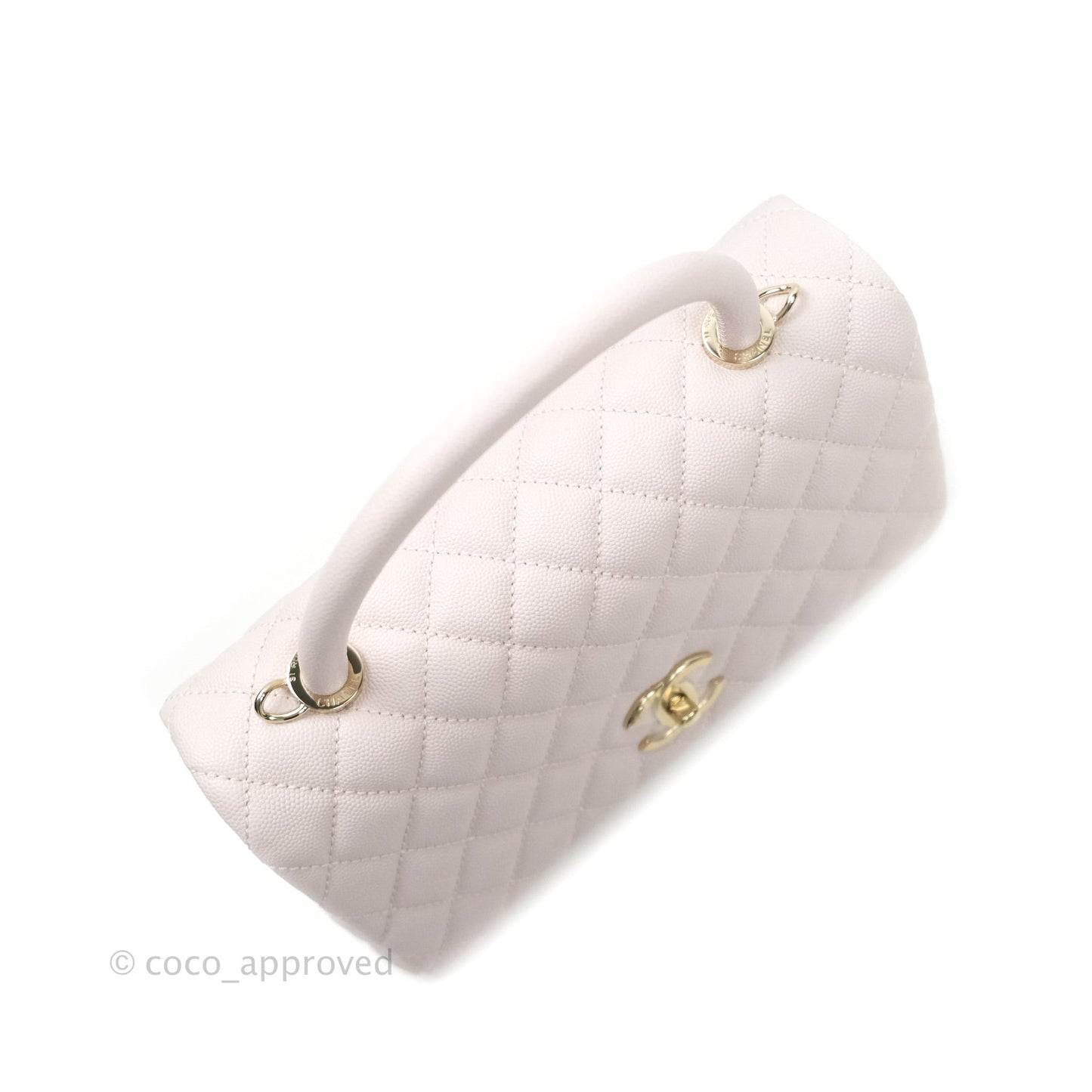 Chanel Small Coco Handle Quilted Lilac Caviar Gold Hardware