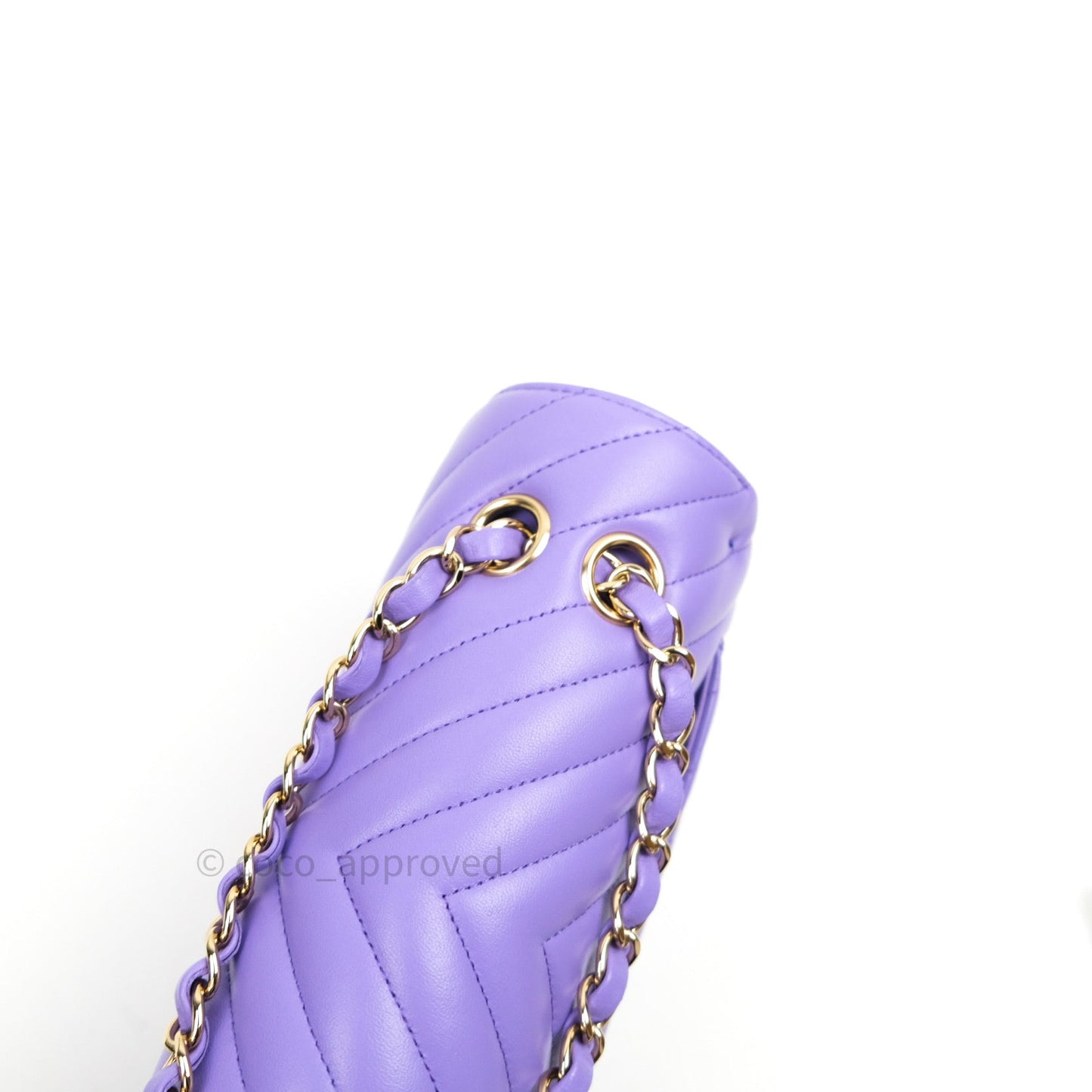 Chanel Classic Small S/M Flap Purple Lambskin Light Gold Hardware