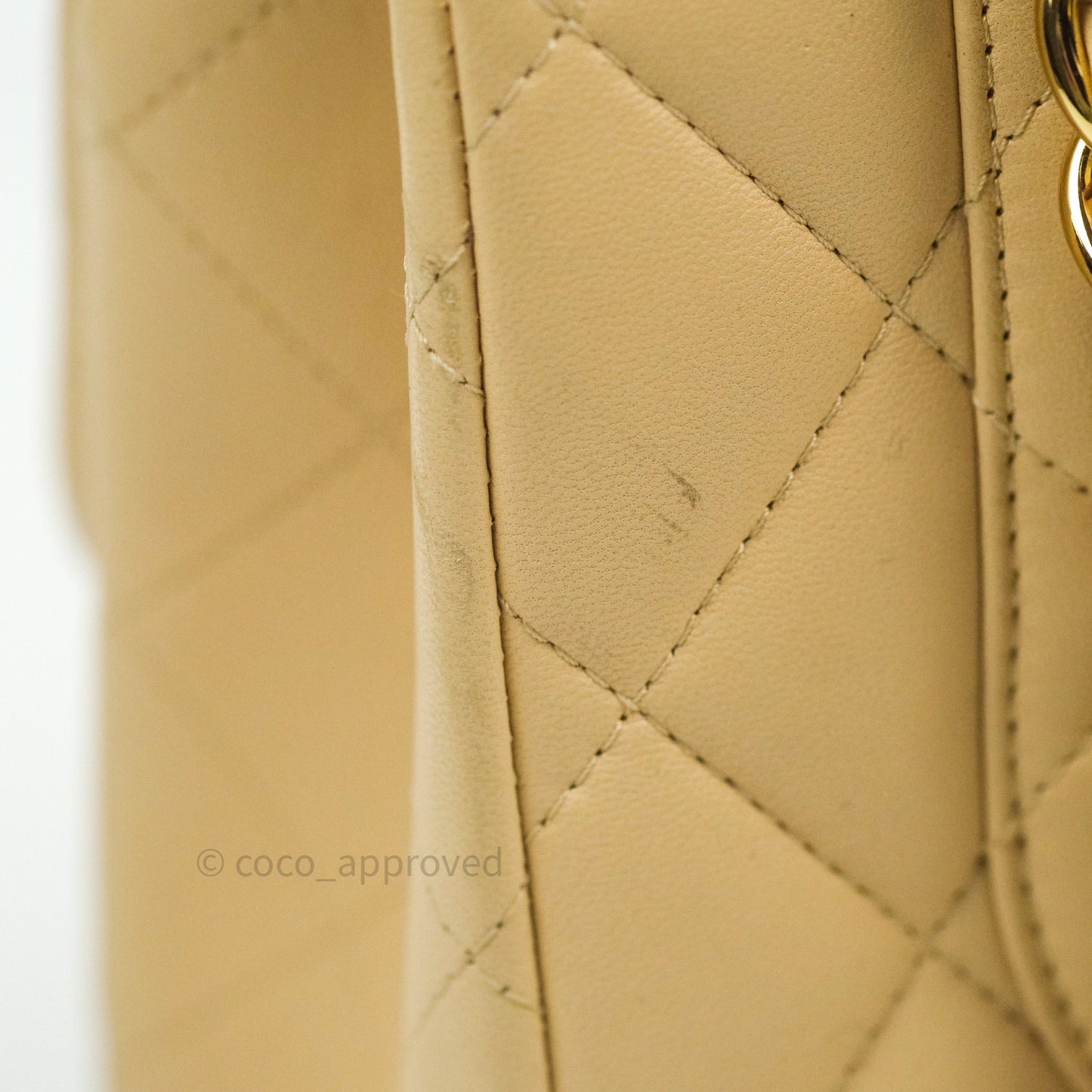 Chanel Classic Jumbo Double Flap Beige Lambskin Gold Hardware⁣⁣