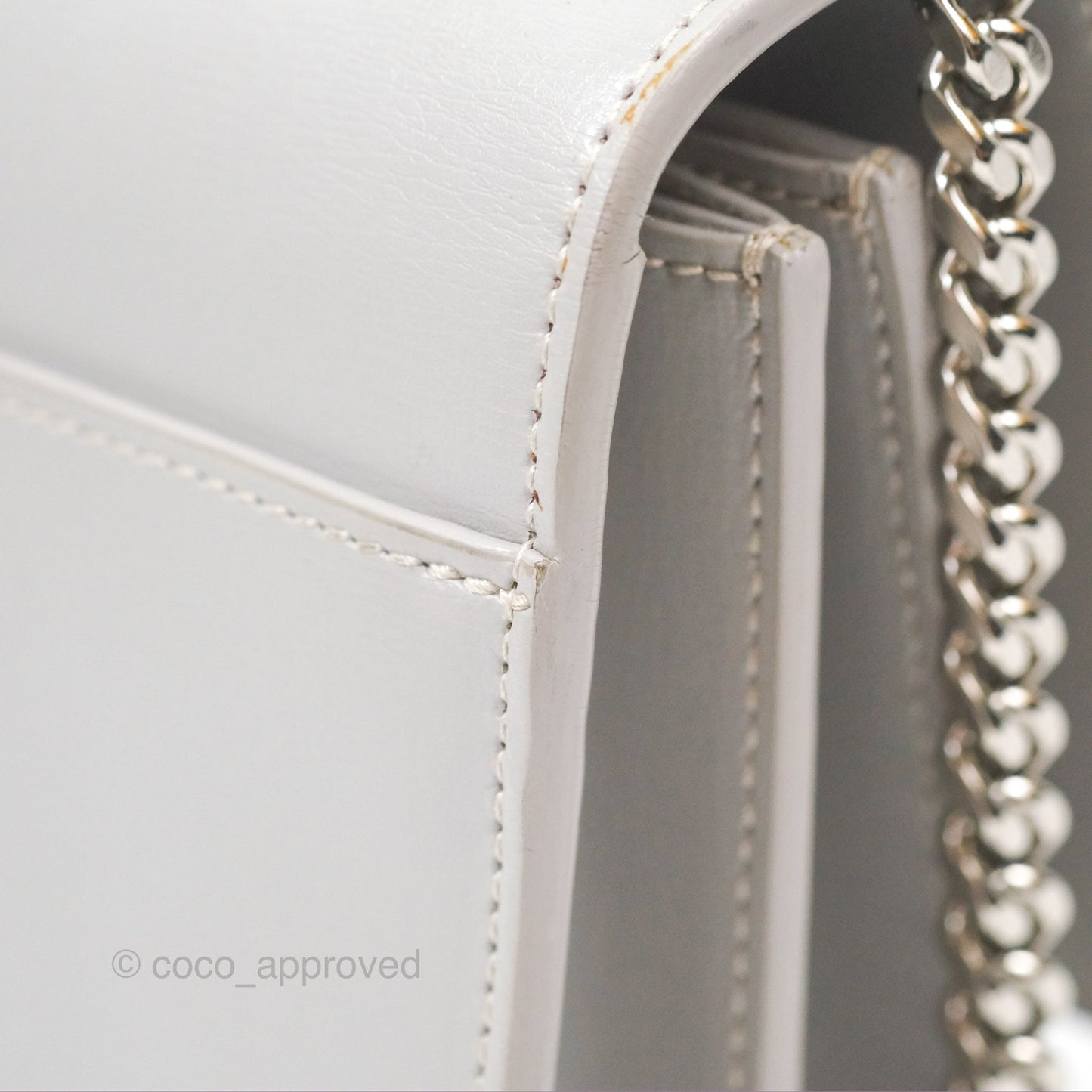 Saint Laurent Sunset Medium Light Grey Calfskin Silver Hardware