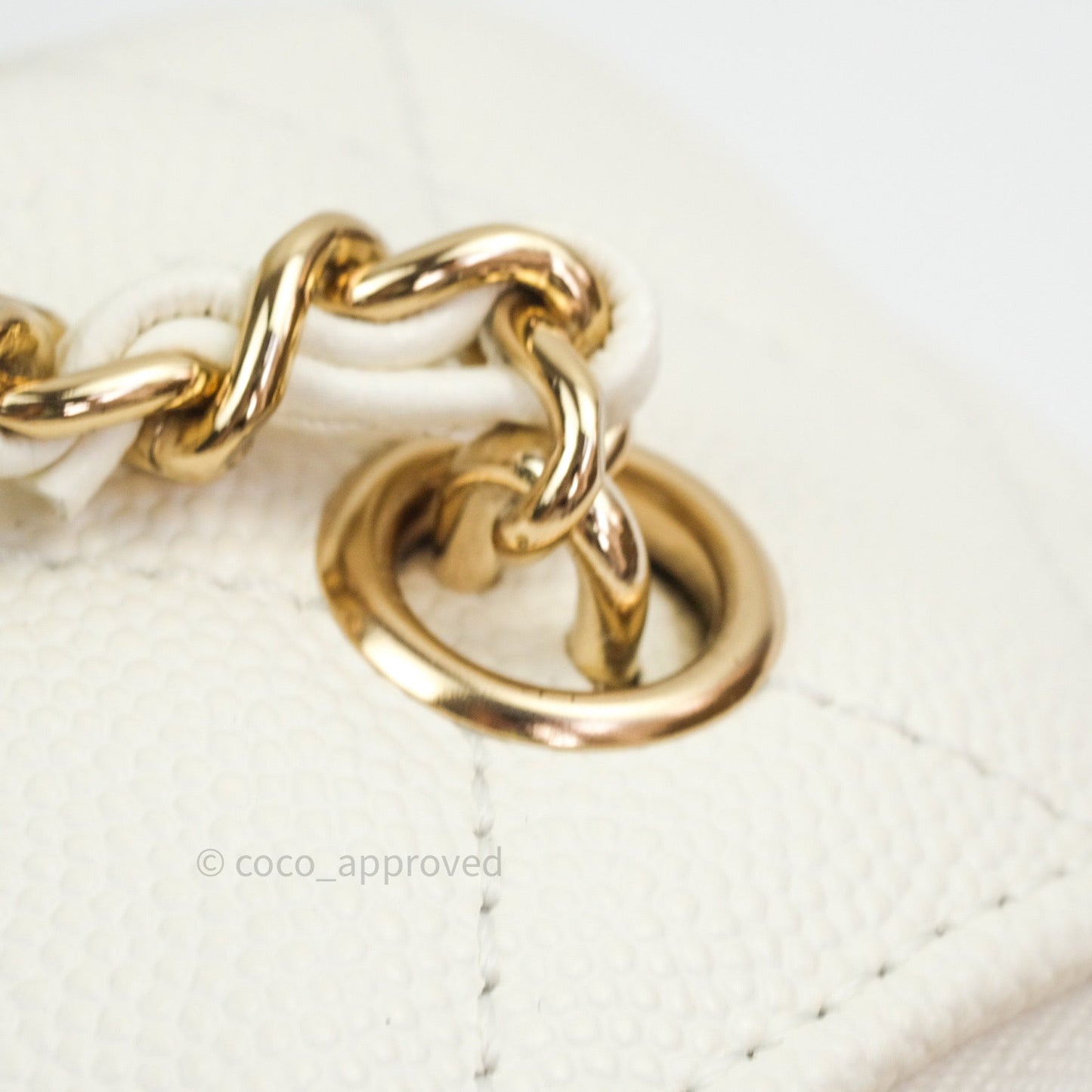 Chanel Quilted Small CC Day Backpack Ivory Caviar Light Gold Hardware