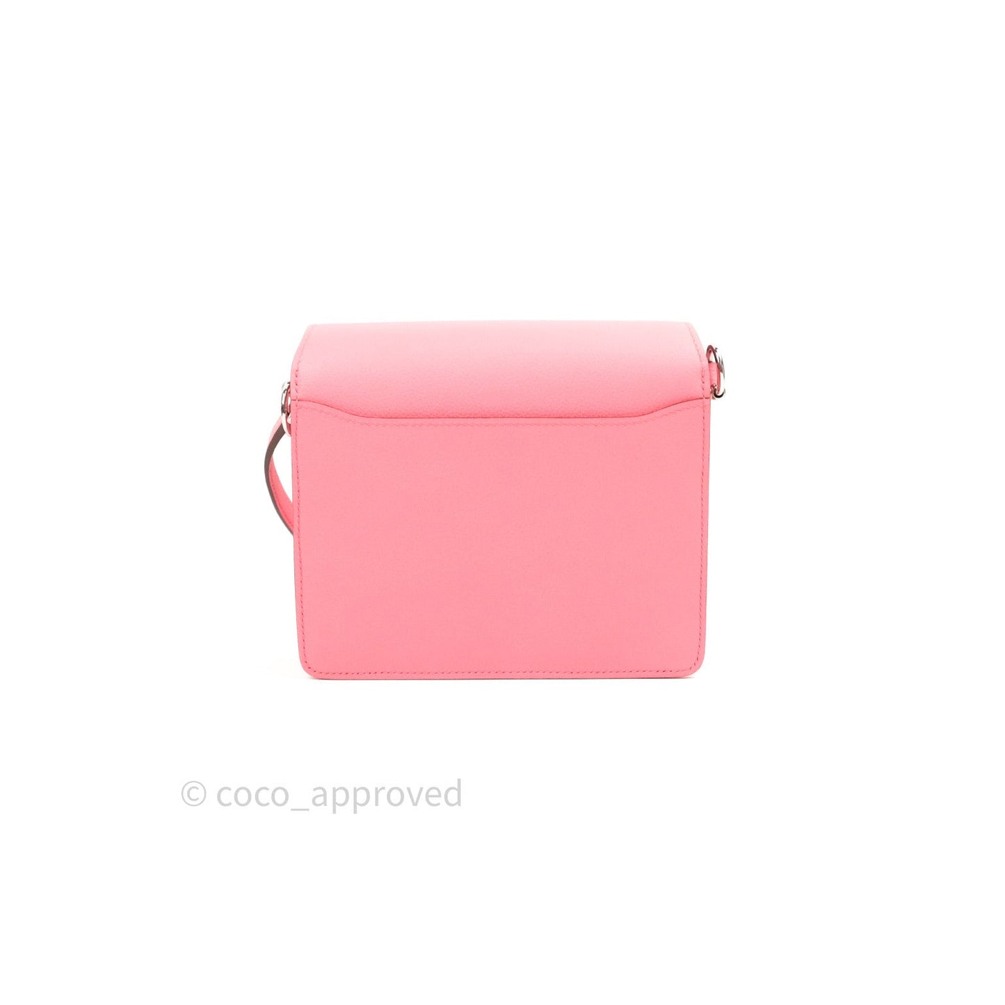 Hermès Roulis Mini 18 Rose Azalee Evercolor Palladium Hardware