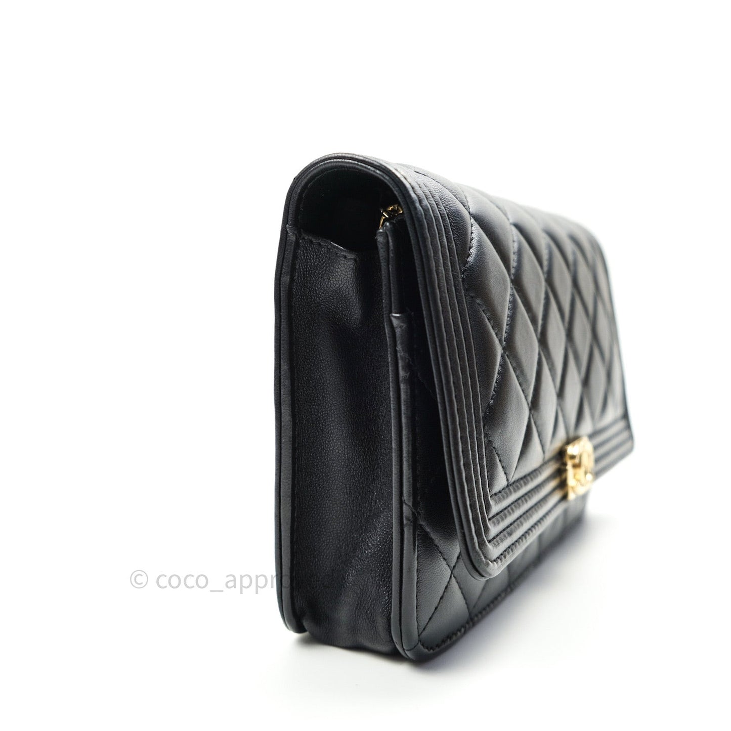 Chanel Boy Wallet on Chain WOC Black Lambskin Gold Hardware
