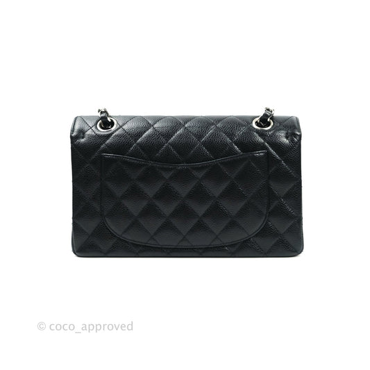 Chanel Classic Small S/M Flap Black Caviar Silver Hardware