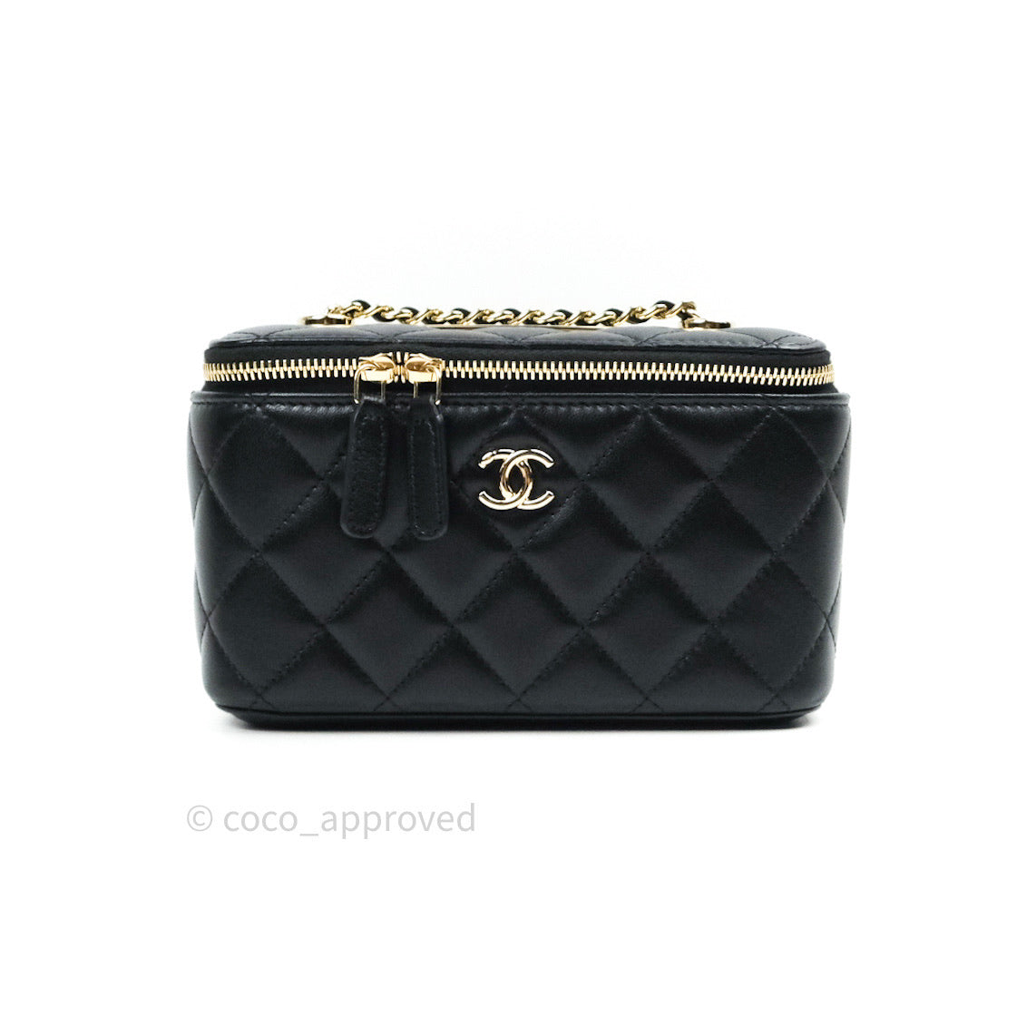 Chanel Vanity Rectangular Trendy Black Lambskin Gold Hardware
