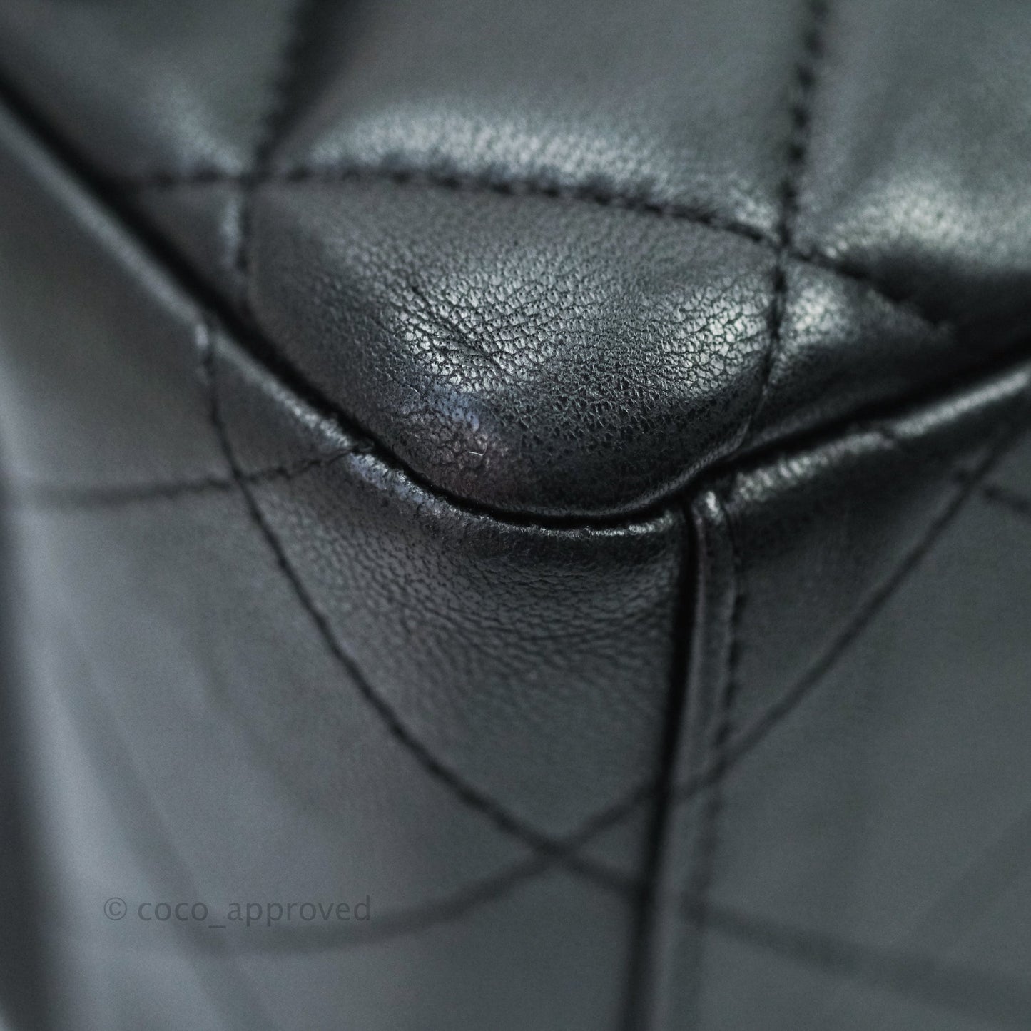 Chanel Quilted Maxi Single Flap Black Lambskin Silver Hardware