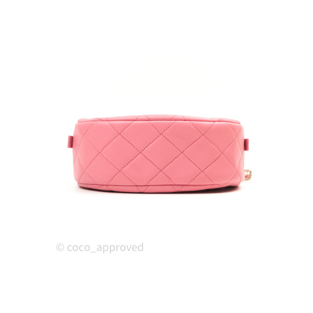 Chane Quilted Camera Pink Lambskin Gold Hardware