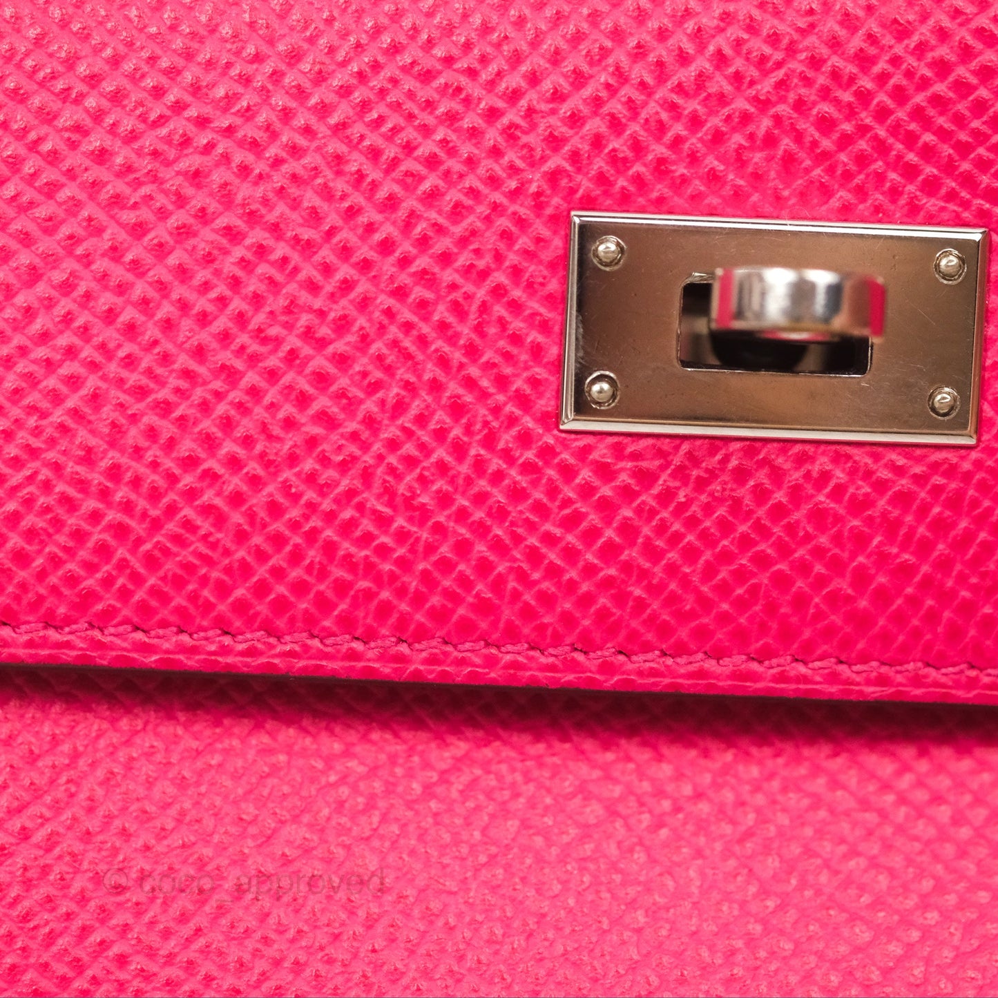 Hermès Small Kelly Wallet Rose Extreme I6 Epsom Palladium Hardware