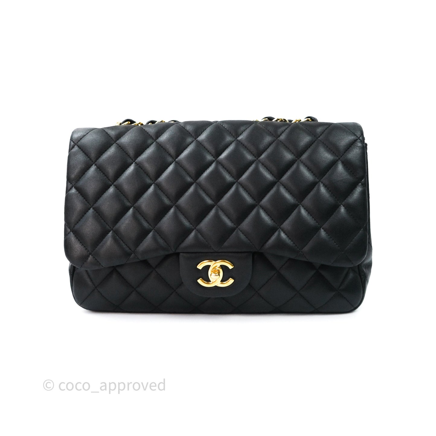 Chanel Jumbo Single Flap Black Lambskin Gold Hardware⁣⁣
