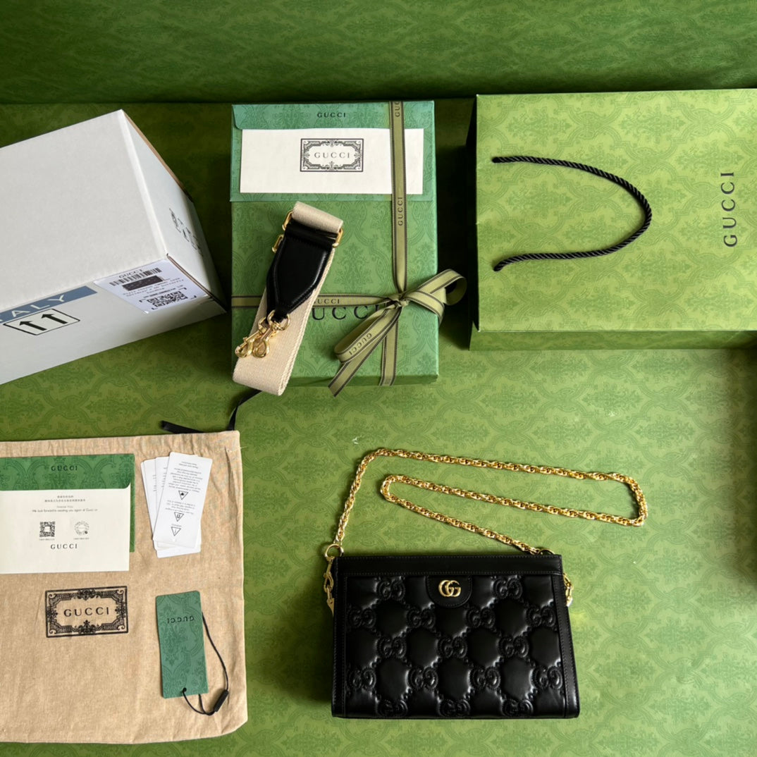 Luxury Gucci GG  Matelasse genuine Leather Shoulder Bag