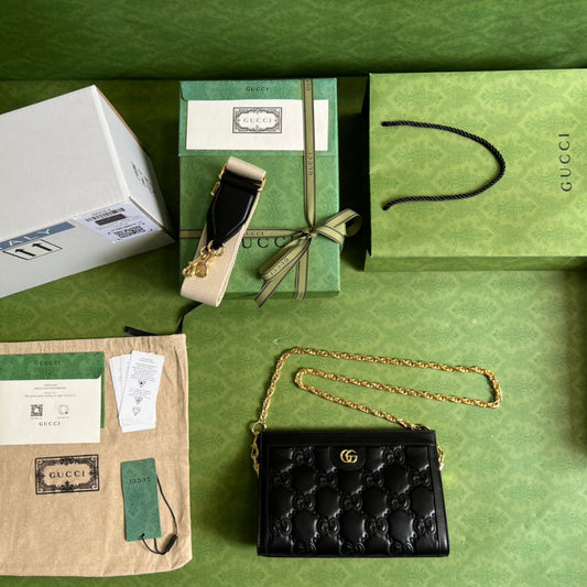 Luxury Gucci GG  Matelasse genuine Leather Shoulder Bag