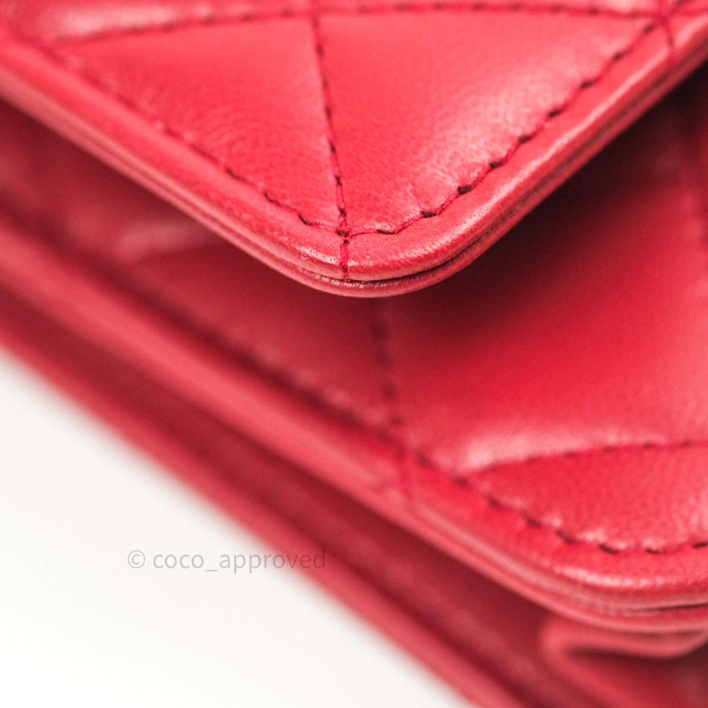 Chanel Trendy CC WOC Wallet on Chain Red Lambskin Gold Hardware