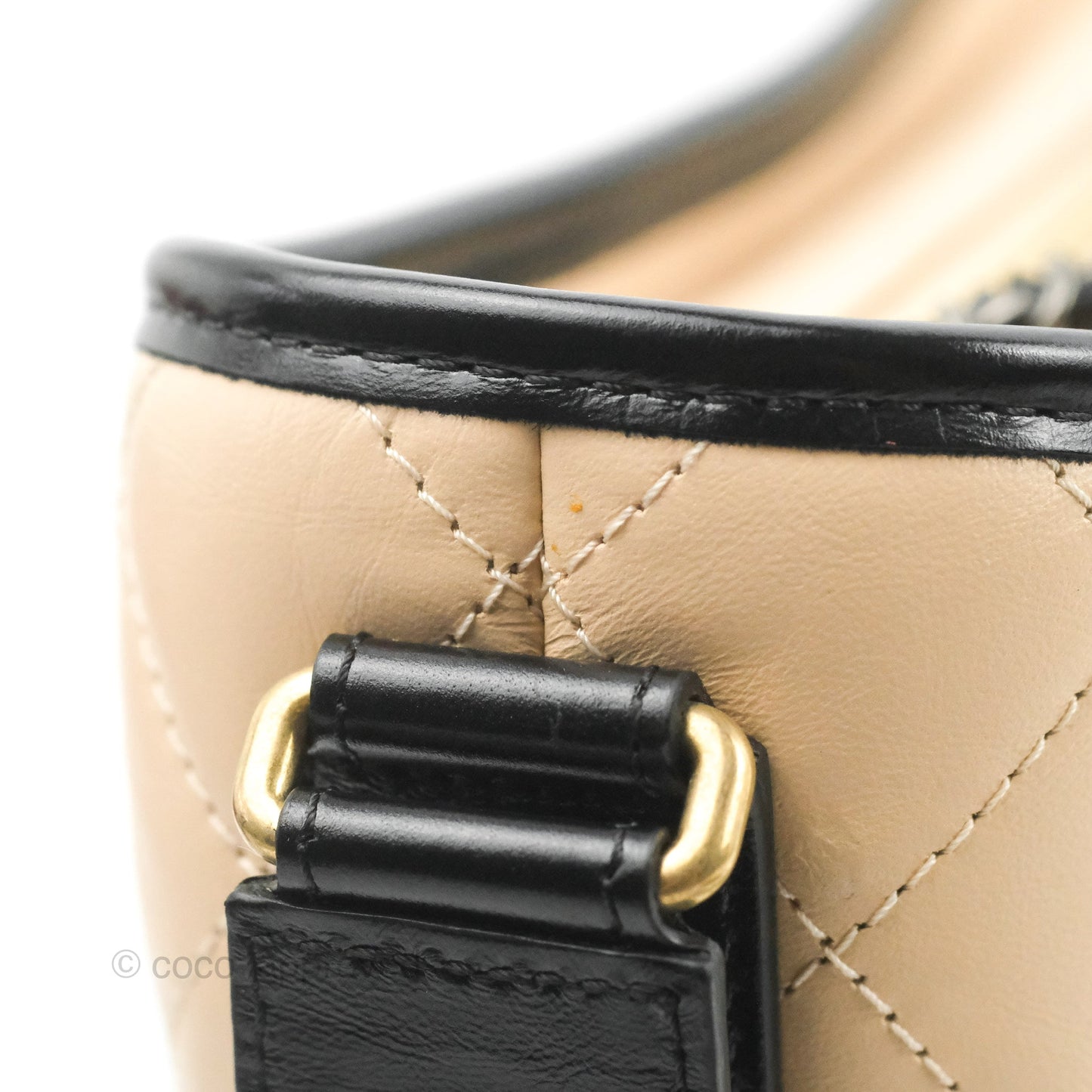 Chanel New Medium Gabrielle Hobo Beige/Black Aged Calfskin