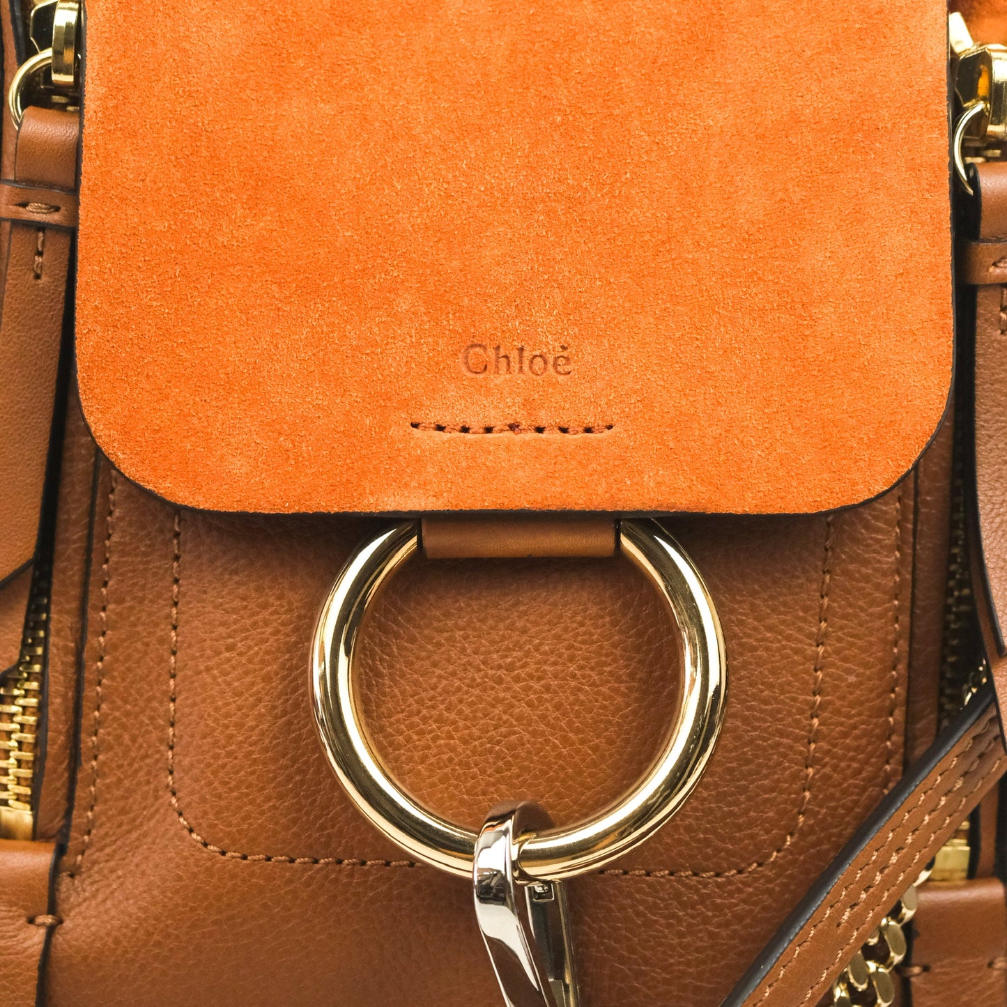 Chloé Mini Faye Backpack Brown