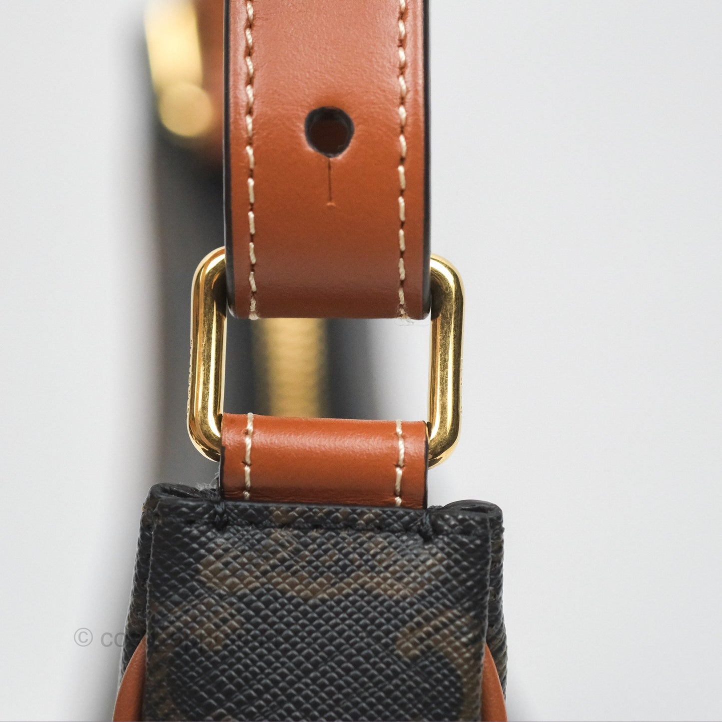 Celine Medium Ava Triomphe Bag Triomphe Canvas Tan Calfskin
