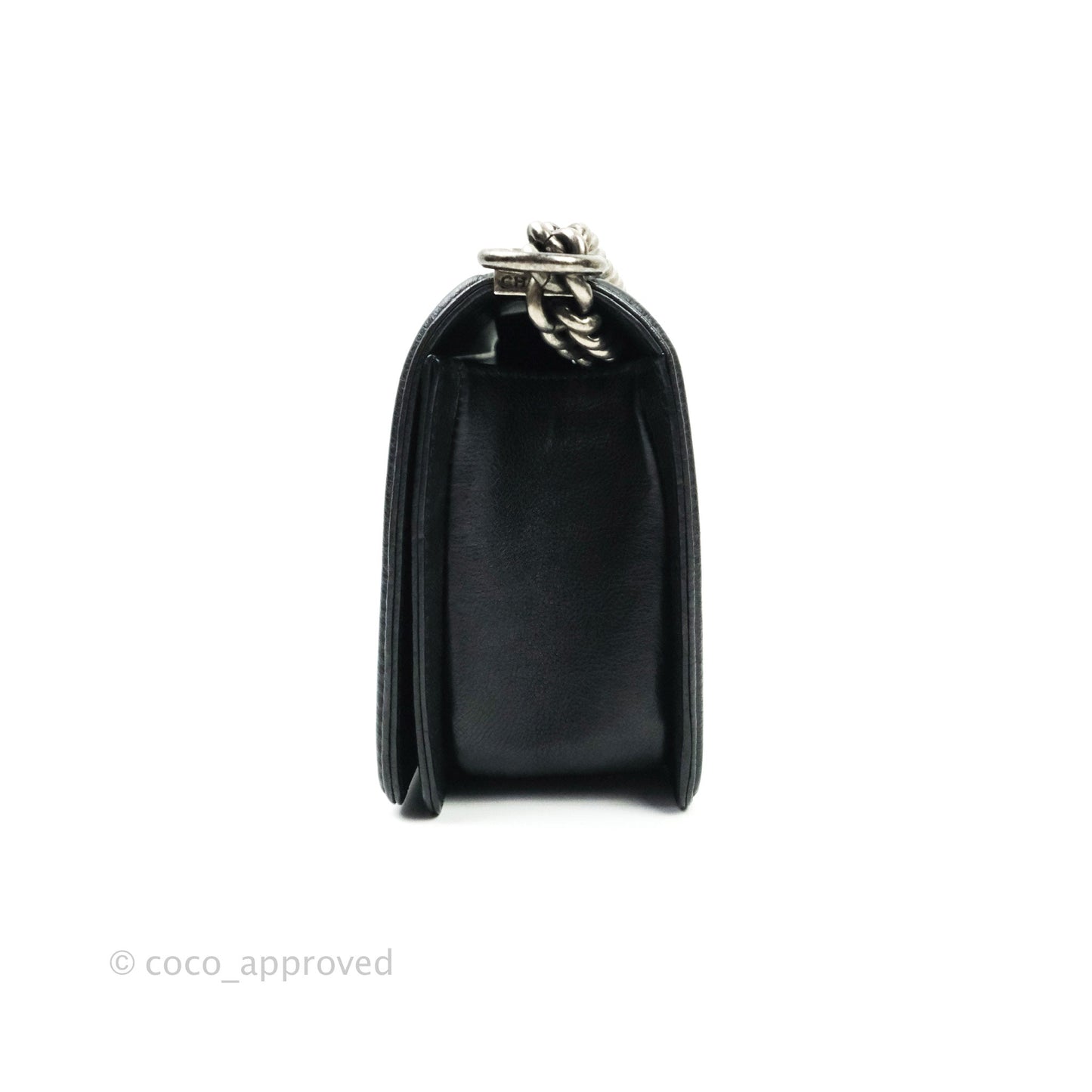 Chanel Boy Quilted Medium Black Grained Calfskin Ruthenium Hardware