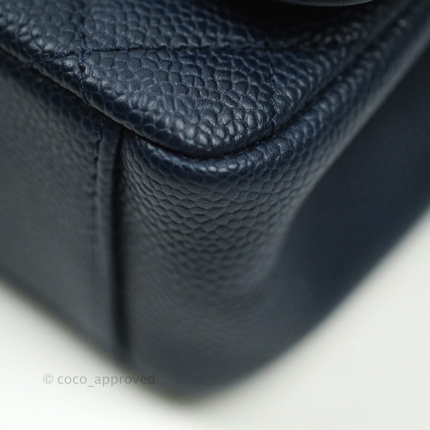 Chanel Quilted Medium CC Filigree Flap Navy Caviar