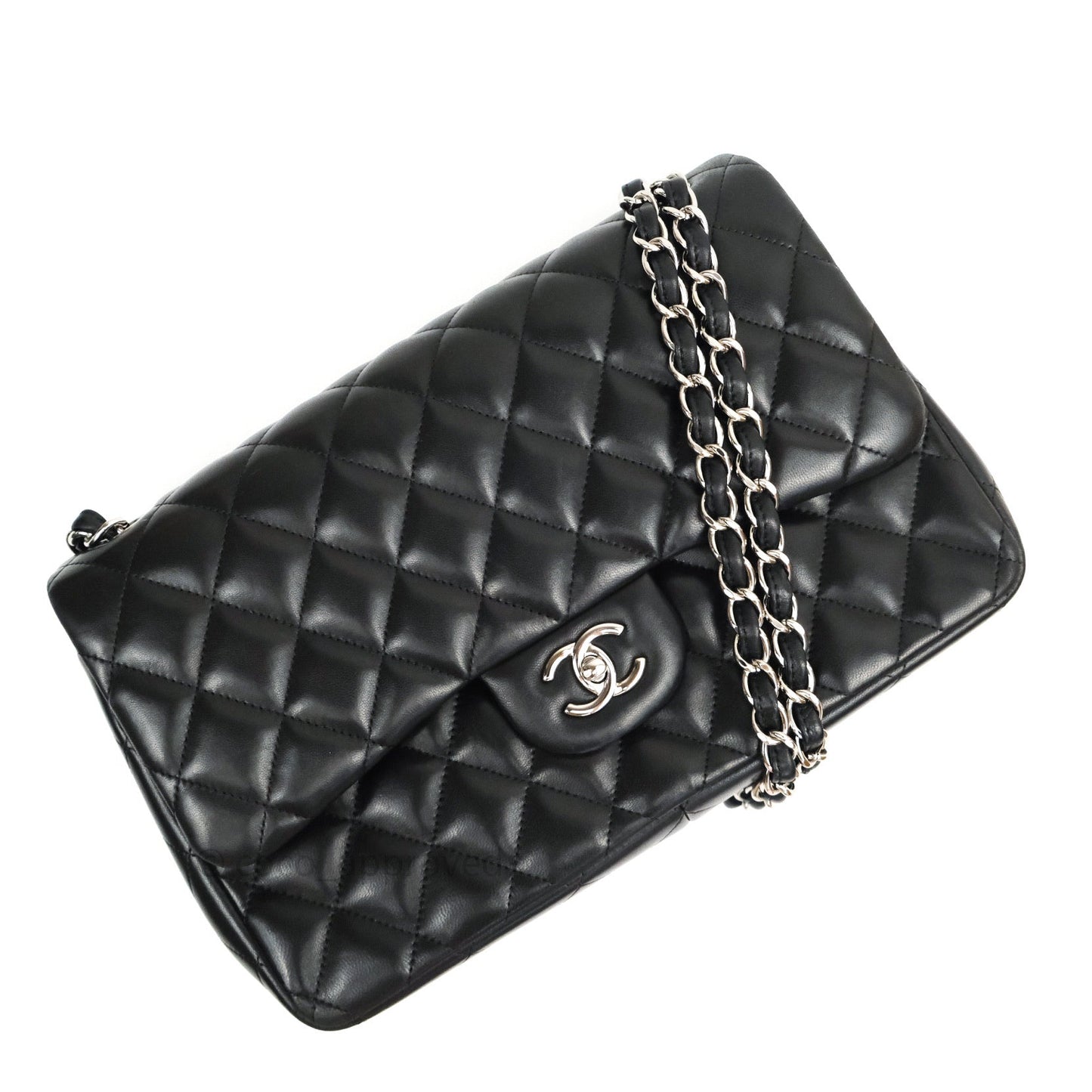 Chanel Jumbo Double Flap Black Lambskin Silver Hardware⁣⁣