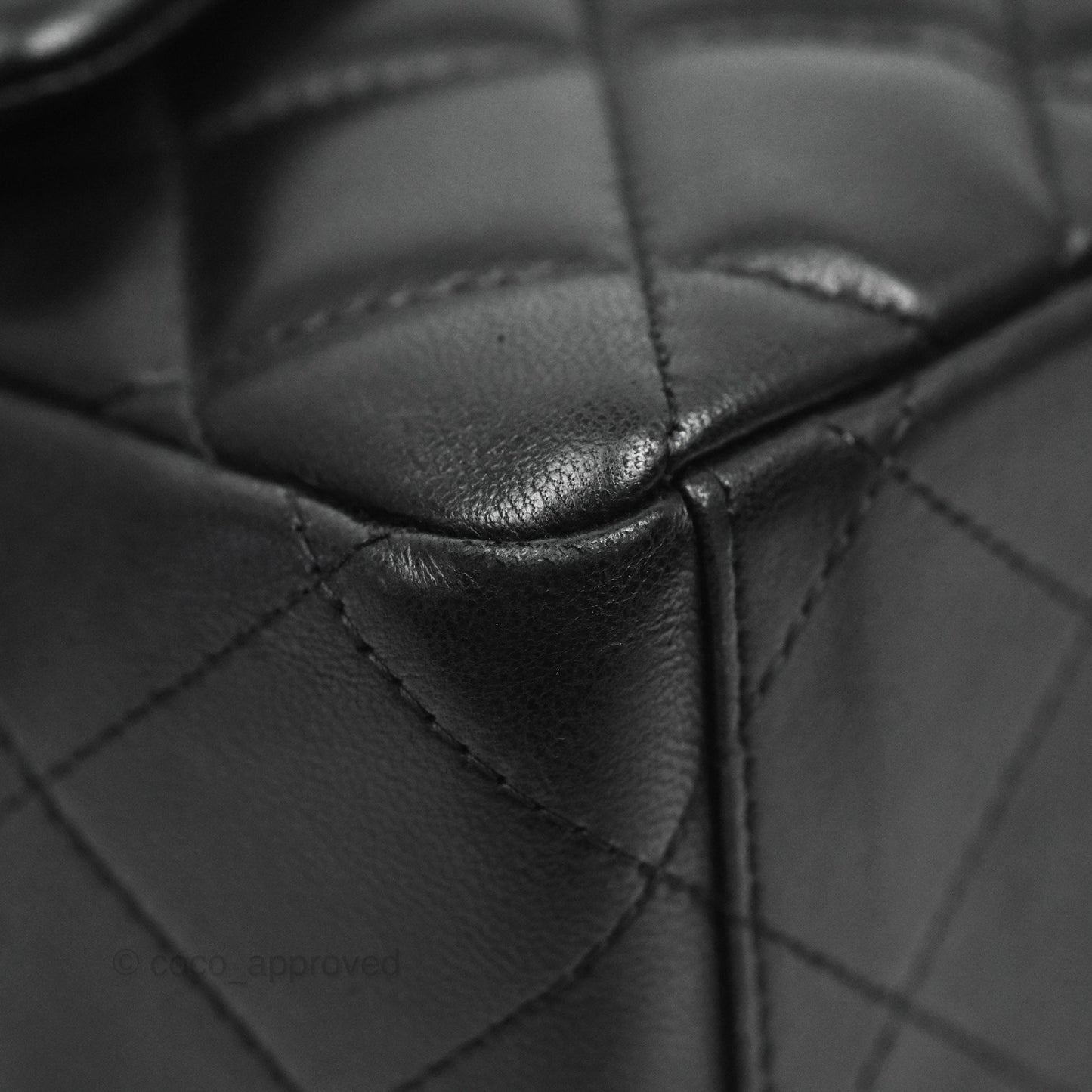 Chanel Quilted Single Flap Maxi Flap Black Lambskin Silver Hardware