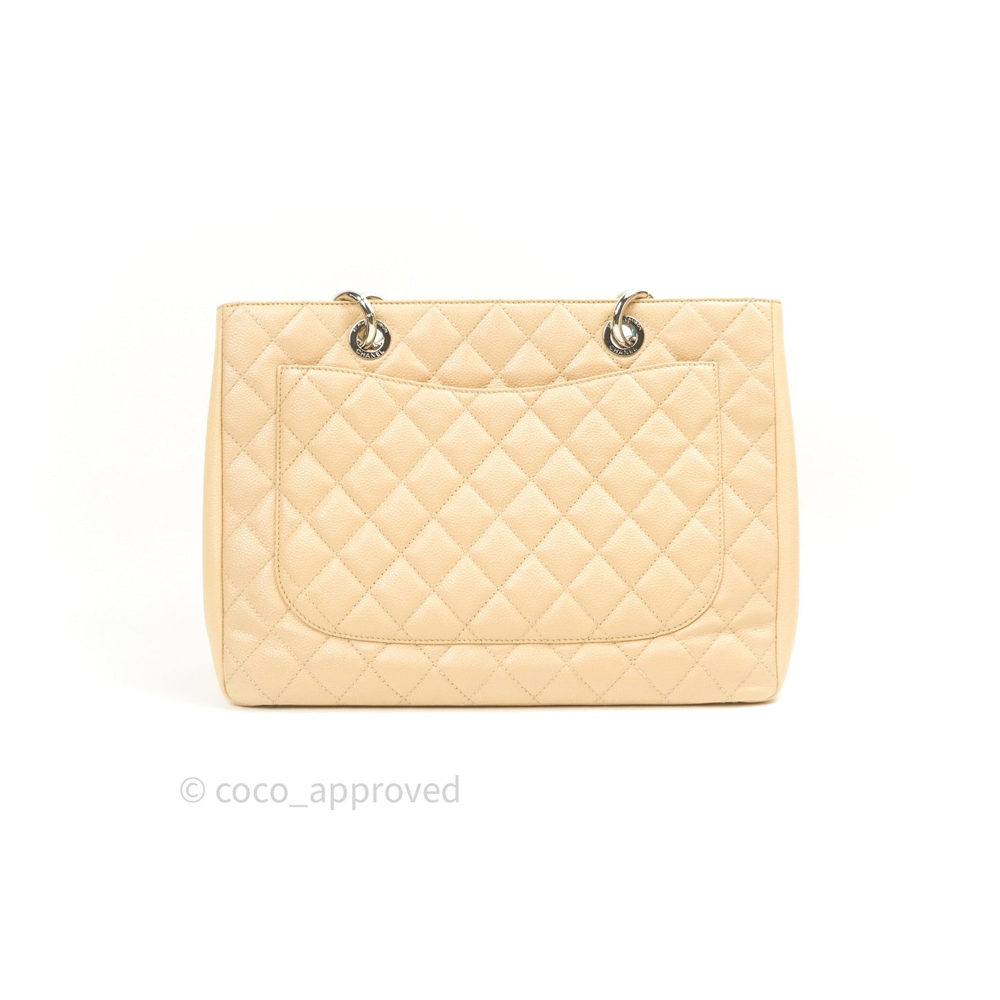 Chanel GST Beige Caviar Silver Hardware