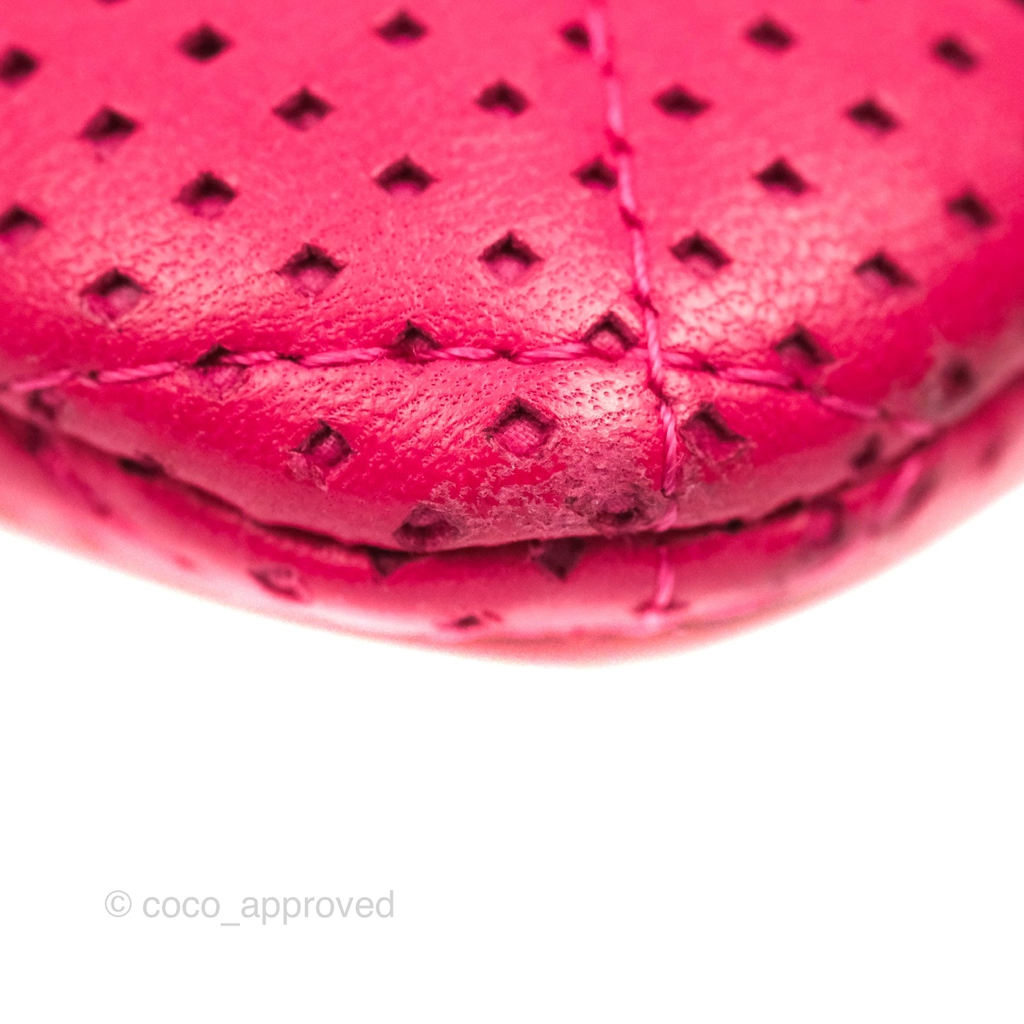 Chanel Quilted O Case Dark Pink Lambskin Gun Metal