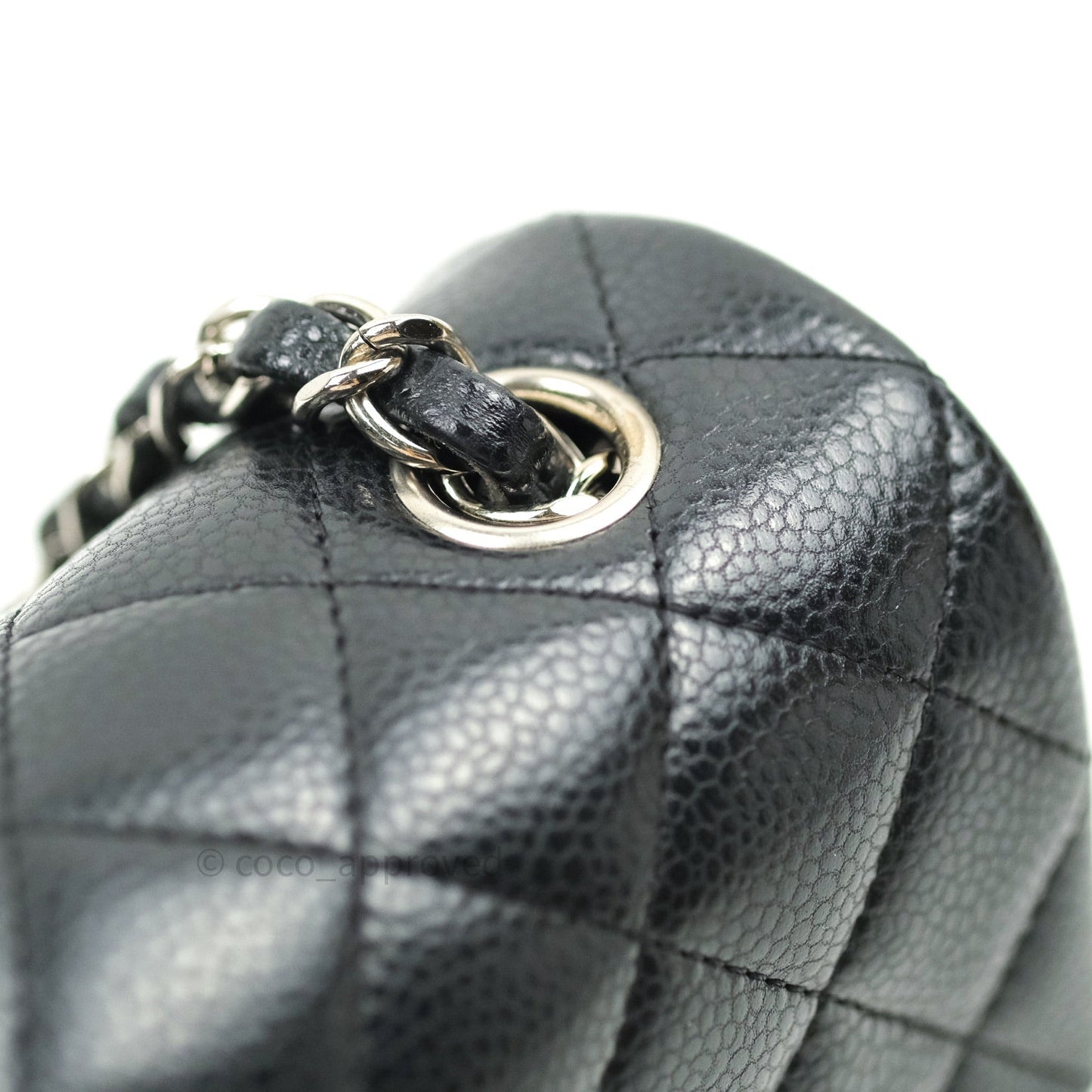 Chanel Quilted Mini Rectangular Black Caviar Silver Hardware