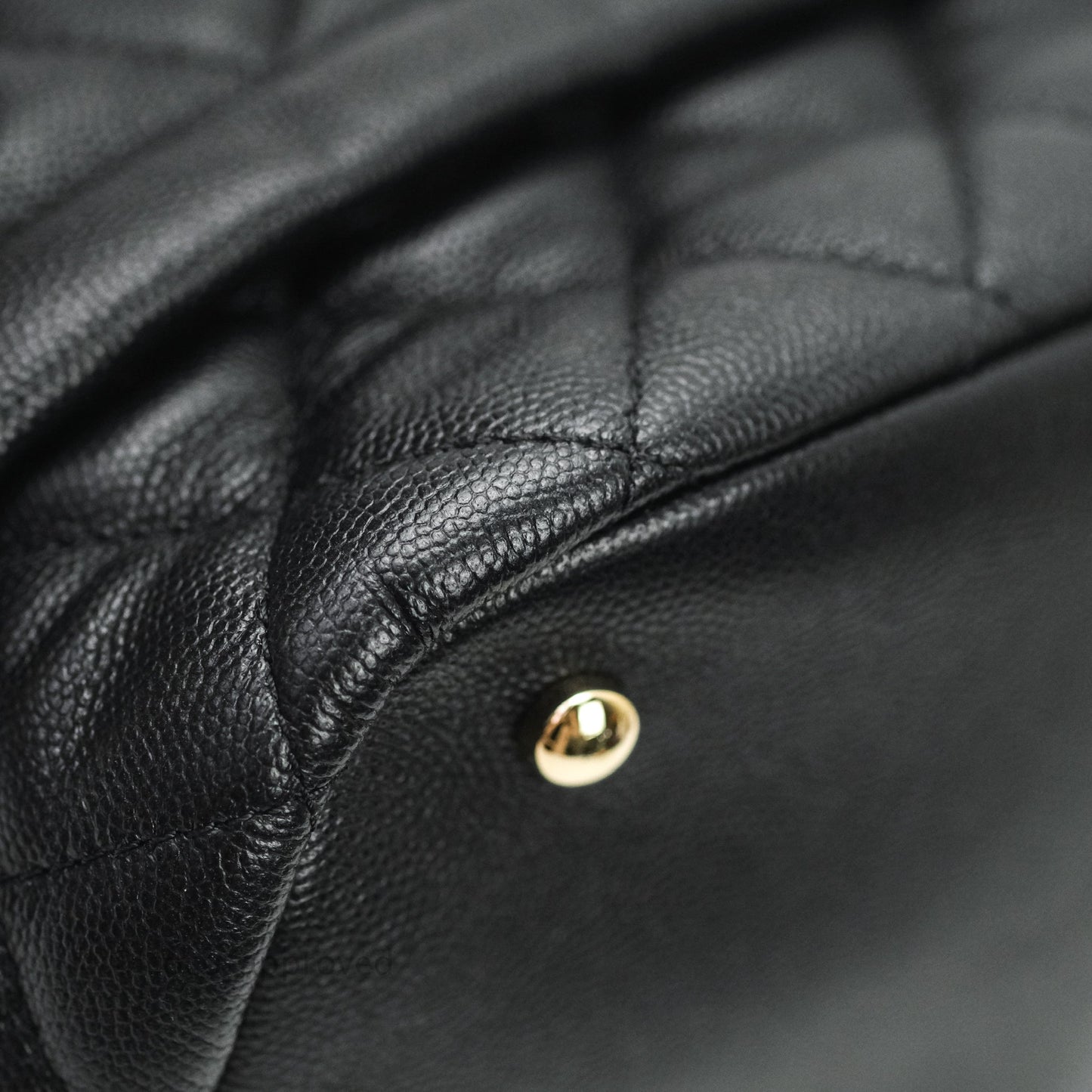 Chanel Caviar Quilted Rolled Up Bucket Drawstring Bag Black Gold Hardware
