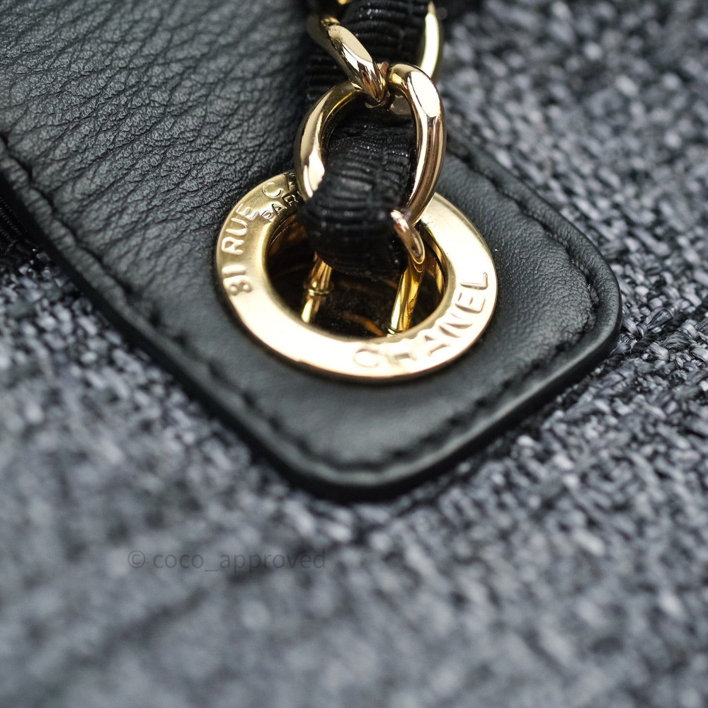 Chanel Large Deauville Charcoal Grey Canvas