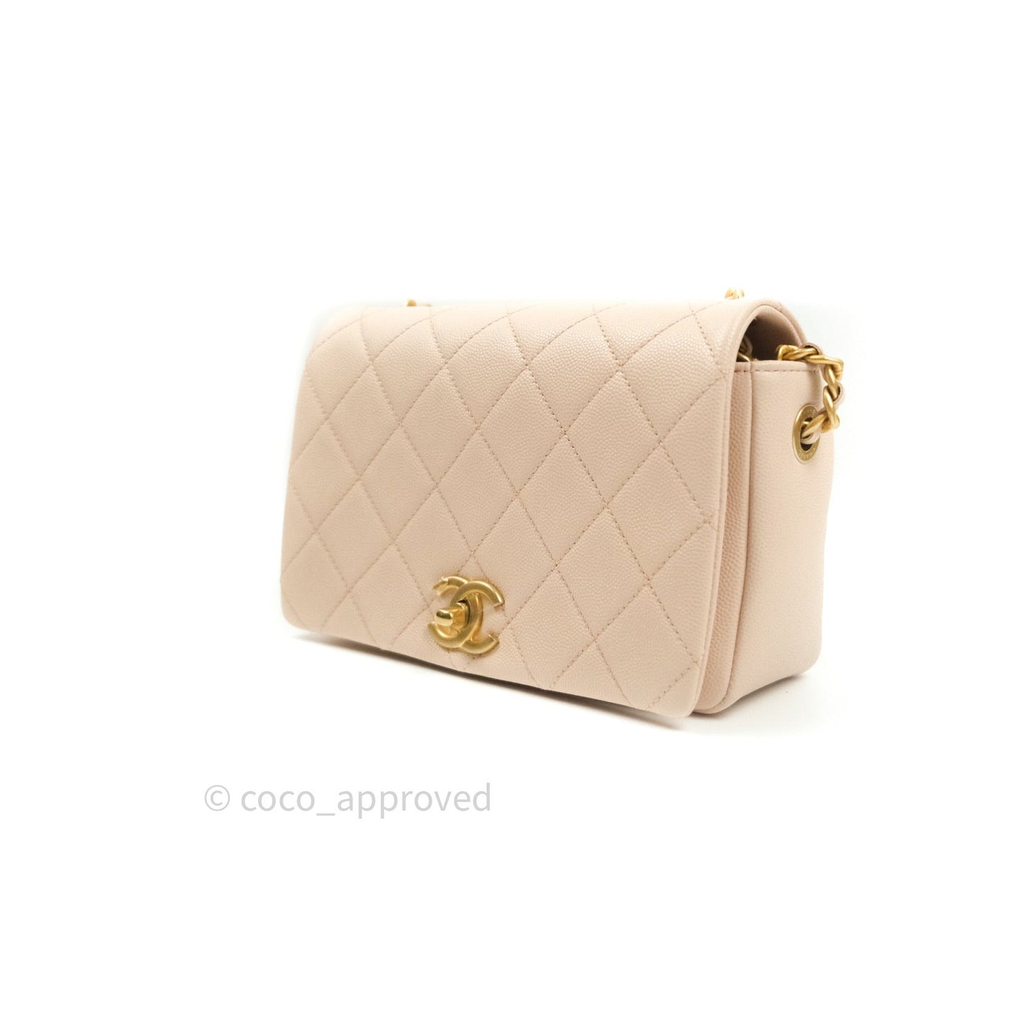 Chanel 2 Way Shoulder Bag Rose Pink Caviar Gold Hardware