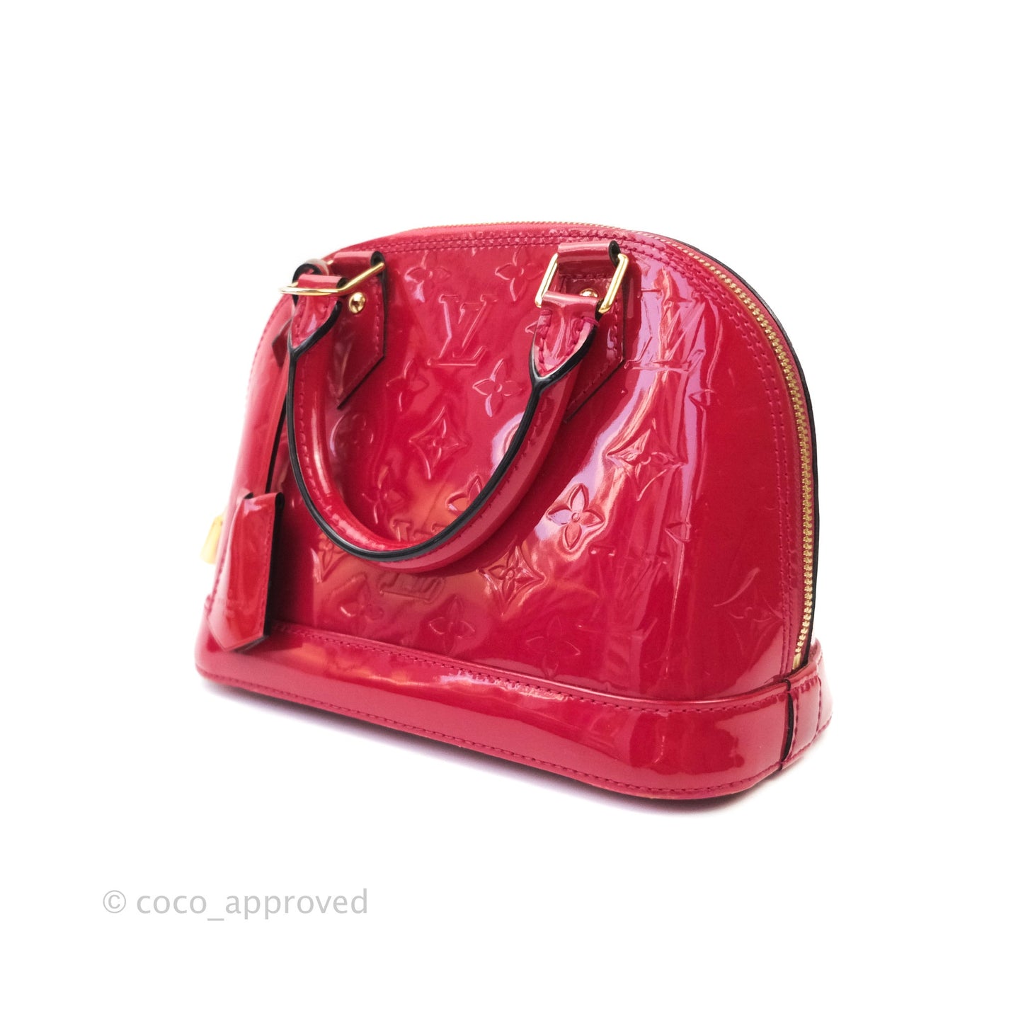 Louis Vuitton Alma BB Red Patent Leather Gold Hardware