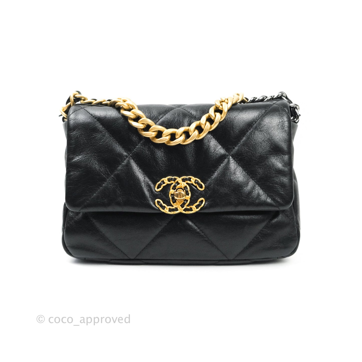 Chanel 19 Small Black Goatskin Mixed Hardware