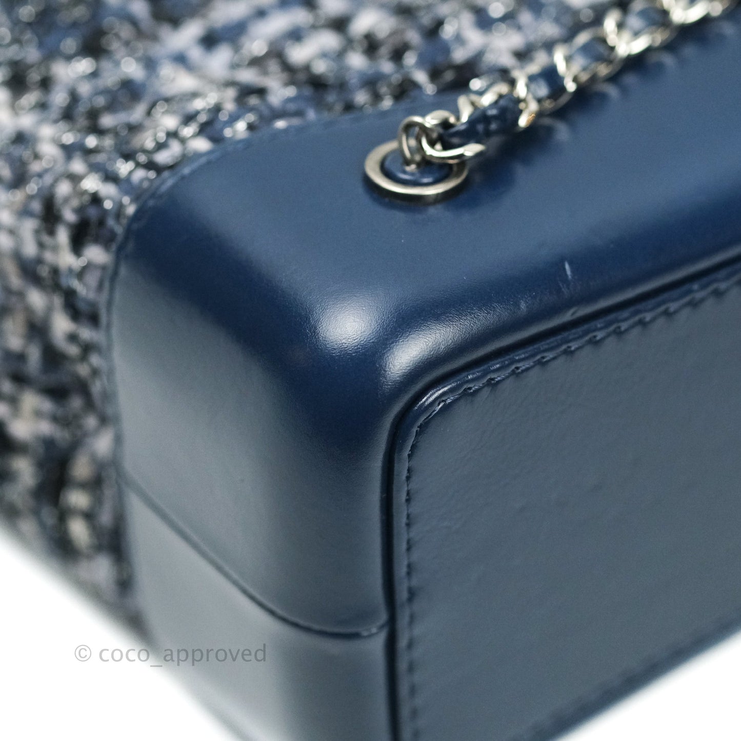 Chanel Gabrielle Small Backpack Navy Tweed Aged Calfskin