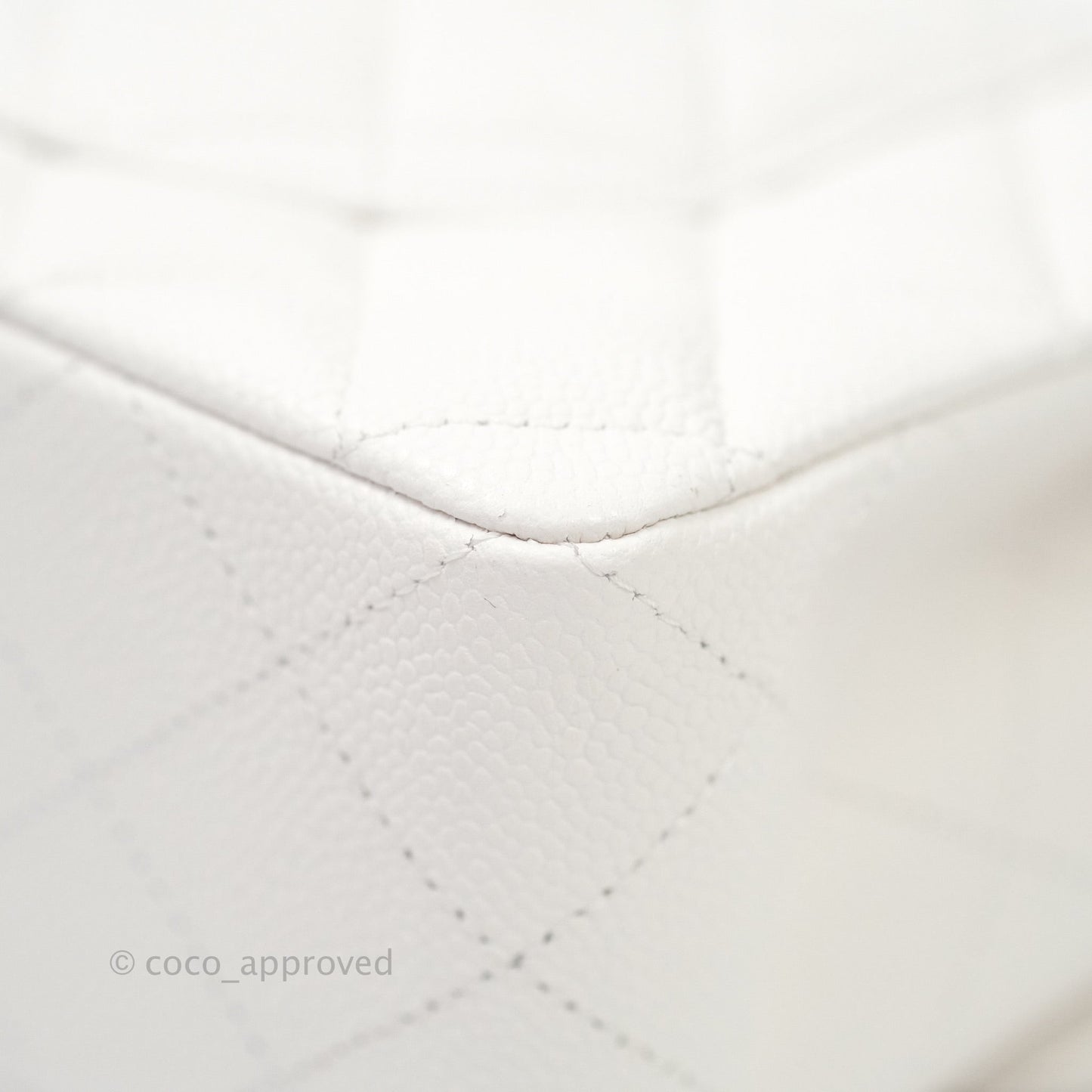 Chanel Classic Small S/M Flap White Caviar Silver Hardware