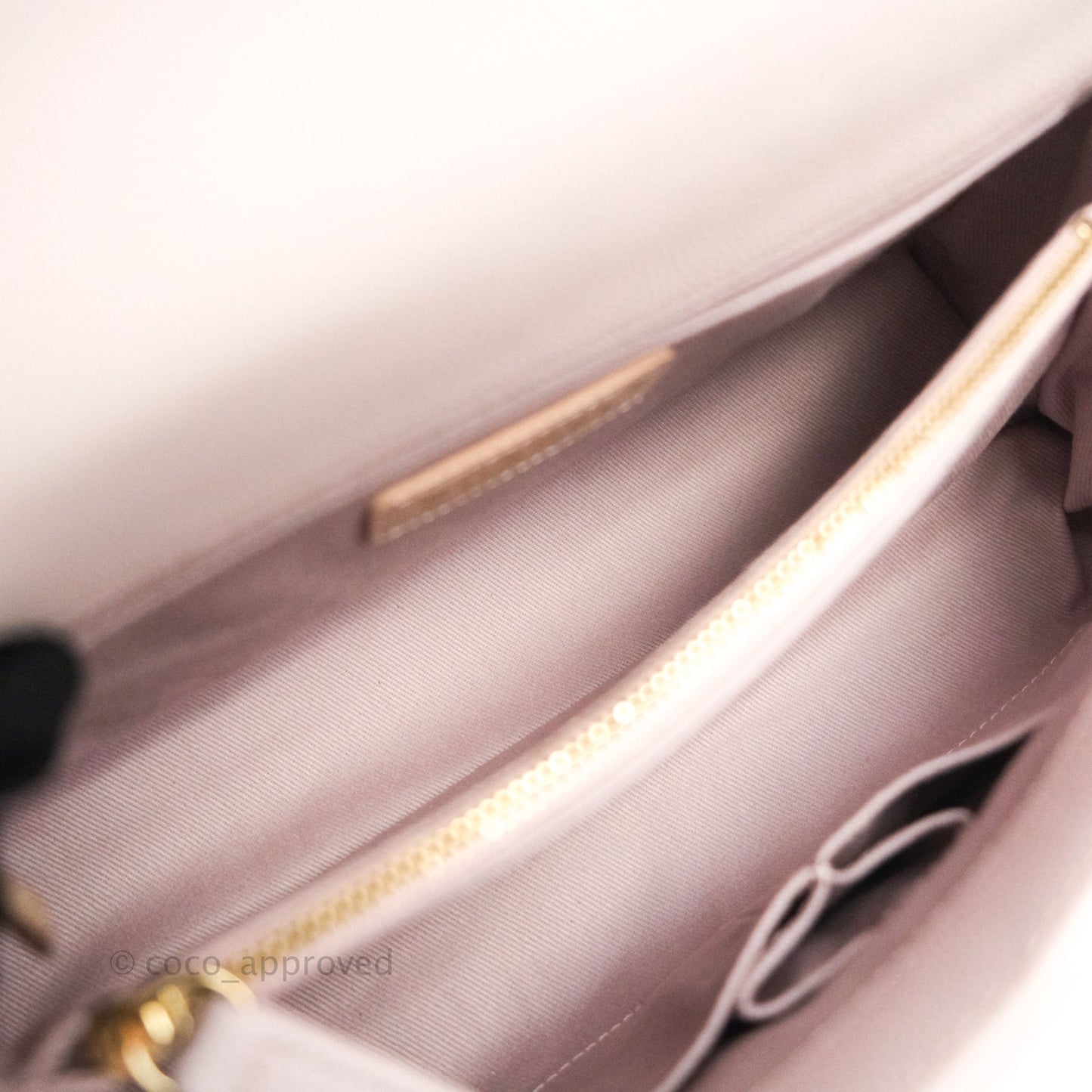 Chanel Small Coco Handle Quilted Lilac Caviar Gold Hardware