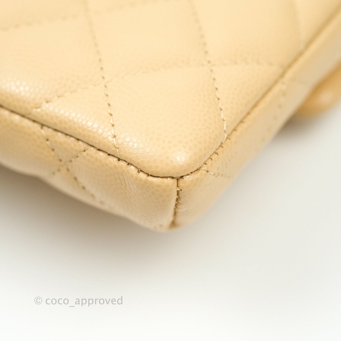 Chanel Timeless Clutch Beige Caviar Gold Hardware