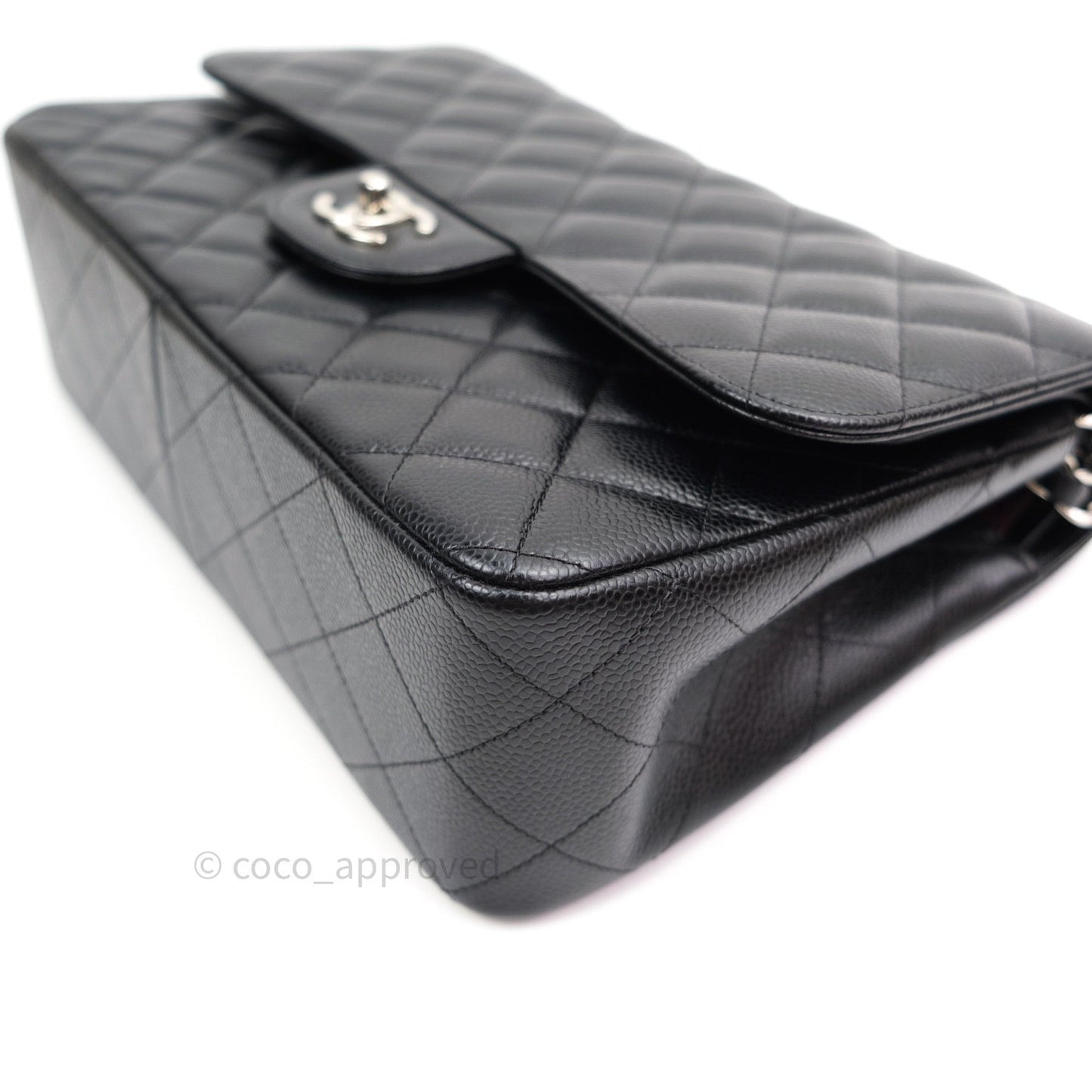 Chanel Jumbo Double Flap Black Caviar Silver Hardware⁣⁣
