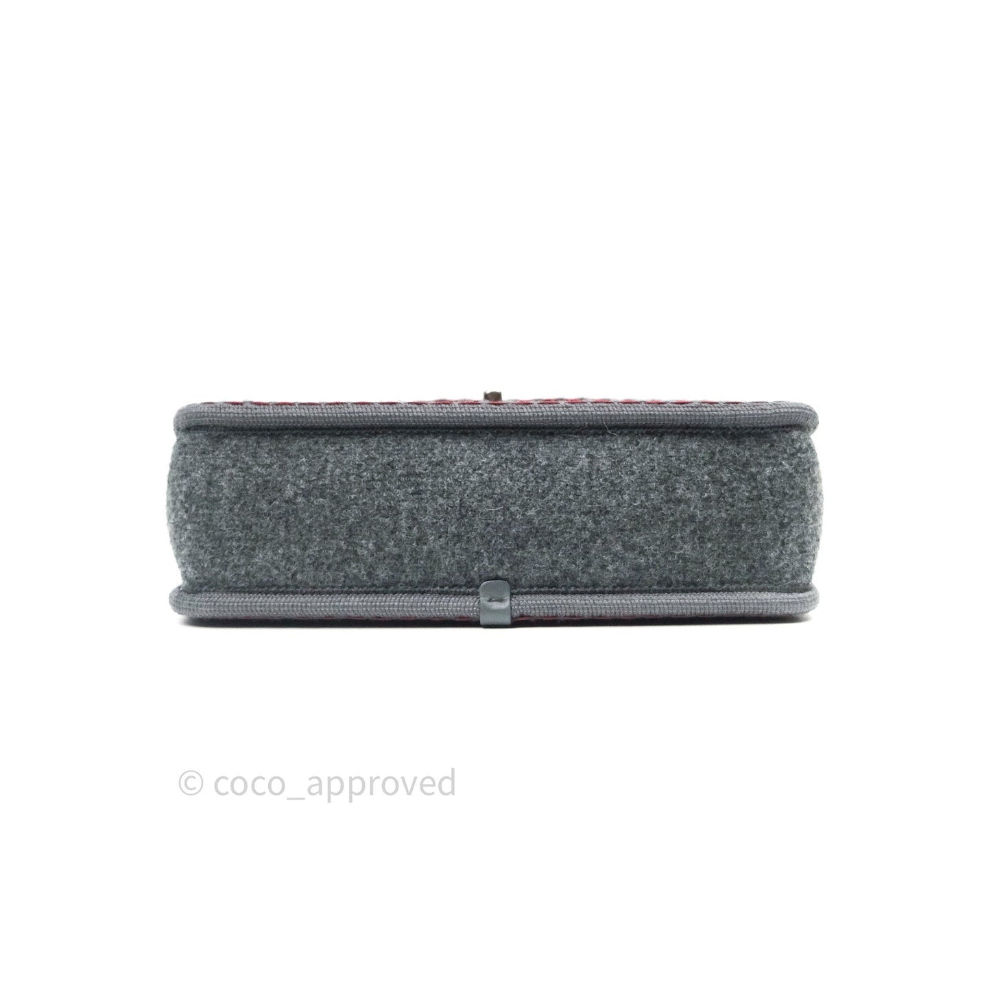Chanel Jumbo Wool Flap Bag with Braid And Edelweiss in Grey