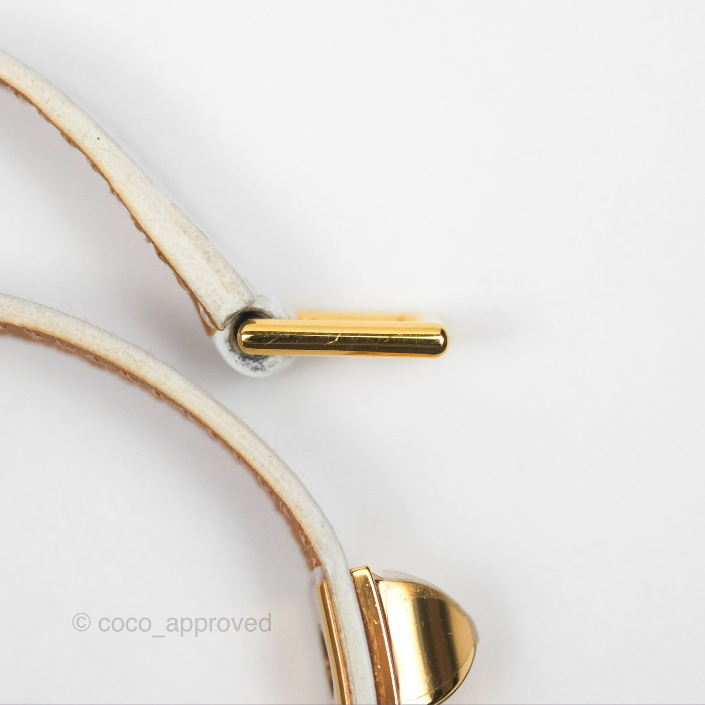 Hermès Rivale Double Tour Bracelet White Epsom Gold Hardware