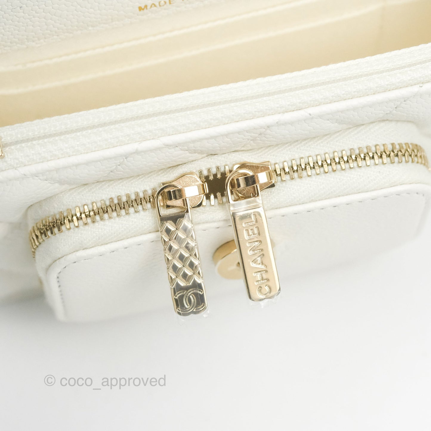 Chanel Business Affinity Clutch With Chain White Caviar Gold Hardware