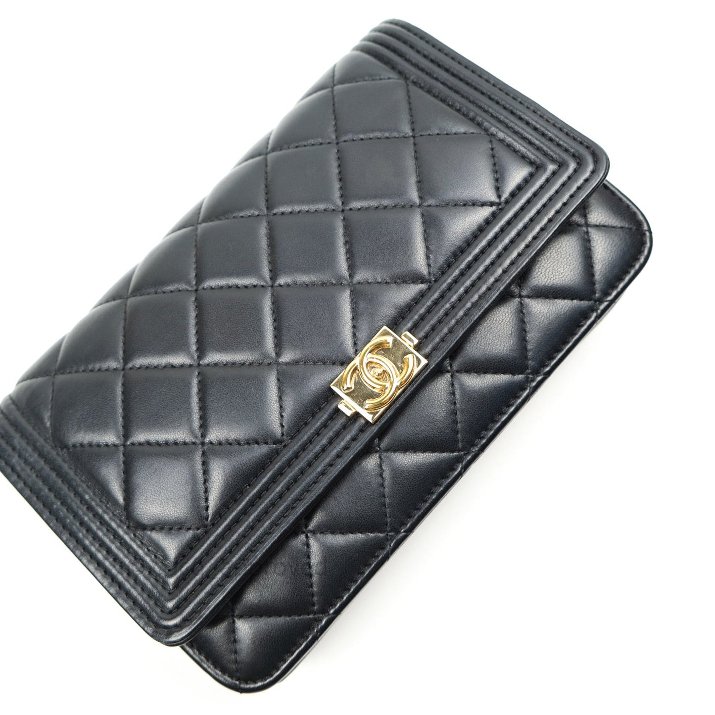 Chanel Boy Wallet on Chain WOC Black Lambskin Gold Hardware