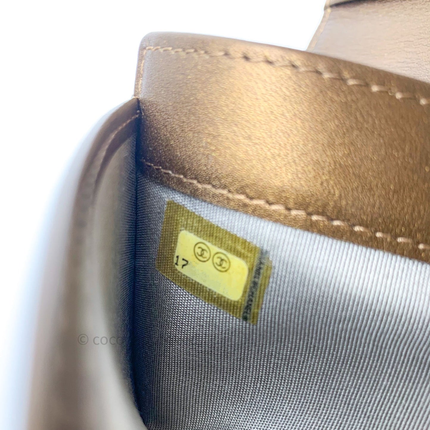 Chanel Leather Quilted Yen Wallet Gold Grained Calfskin