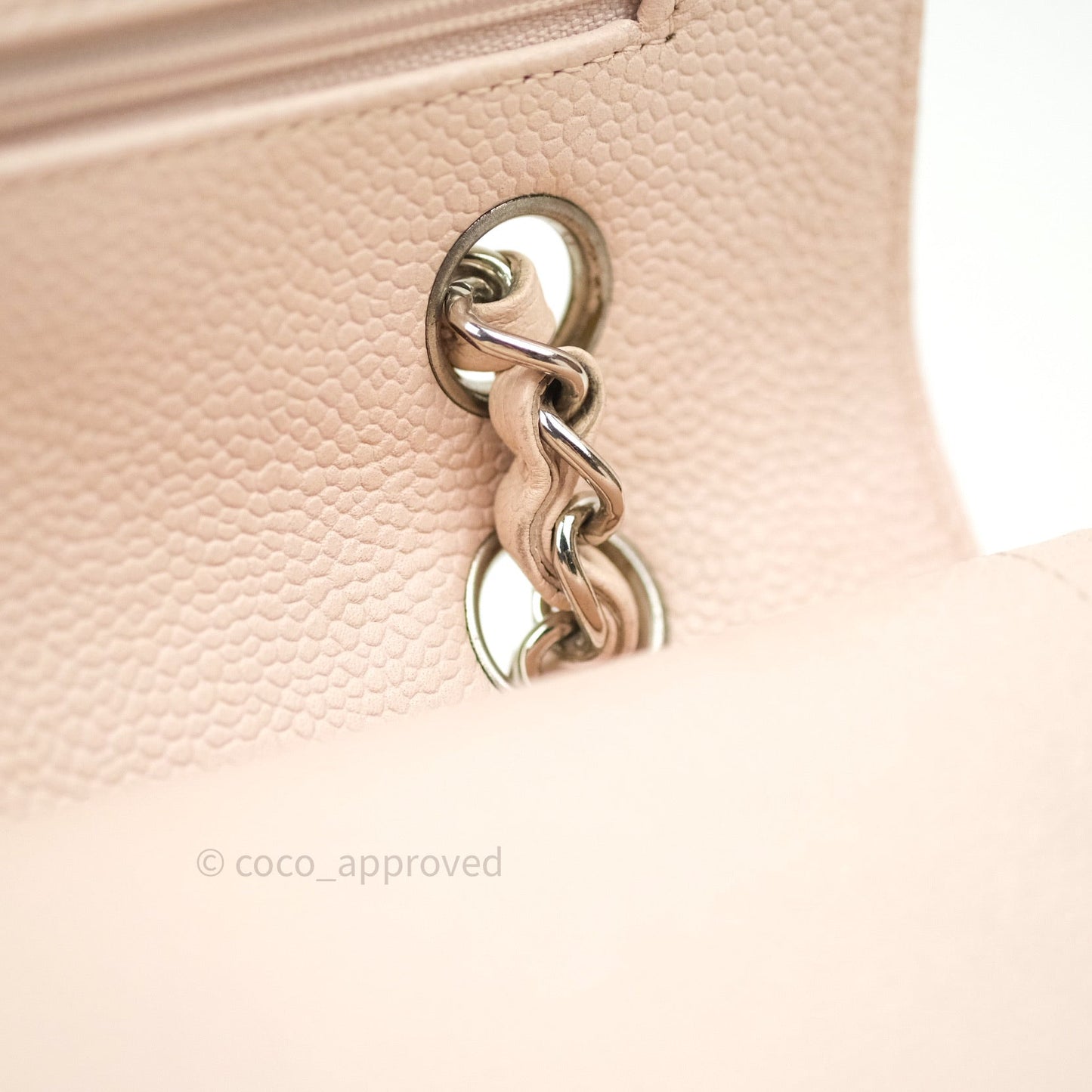 Chanel Classic M/L Medium Double Flap Sakura Pink Caviar Silver Hardware