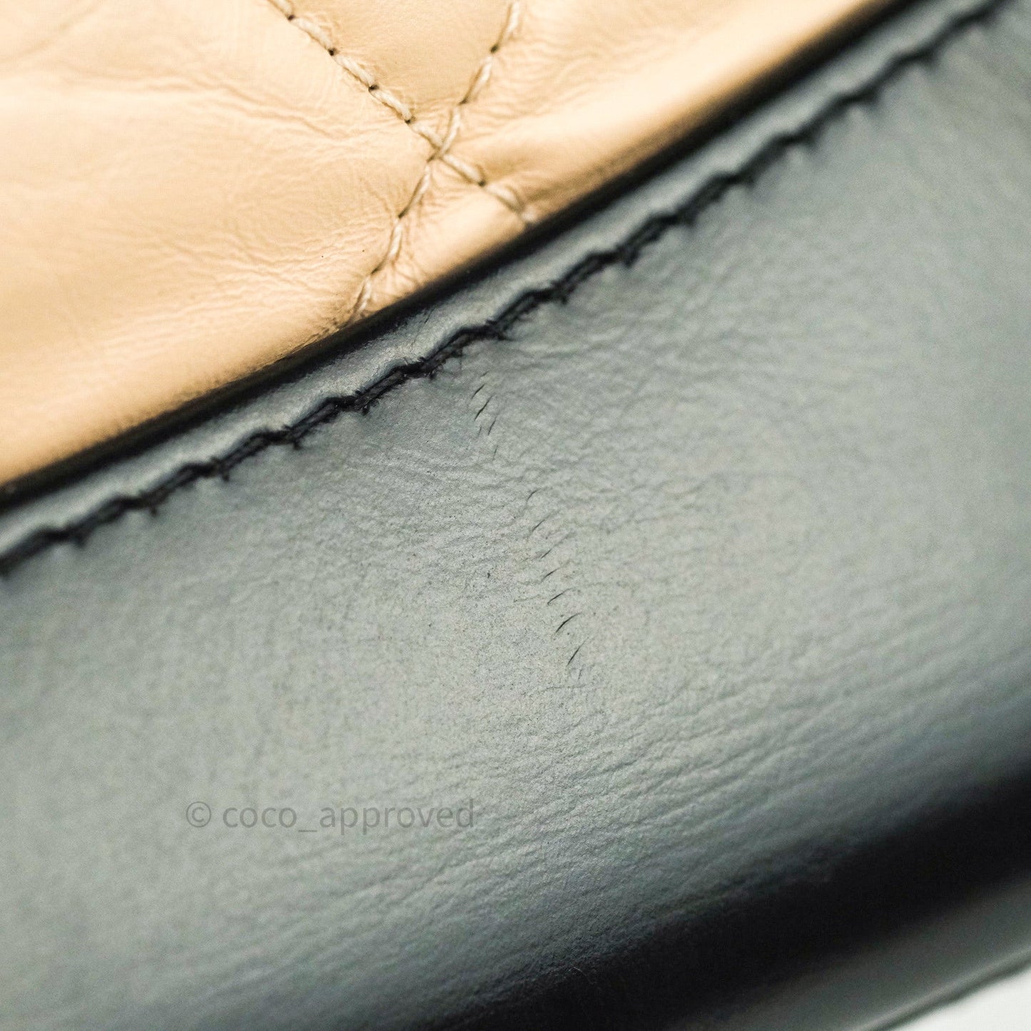 Chanel Gabrielle Backpack Black Aged Calfskin Small Beige Black