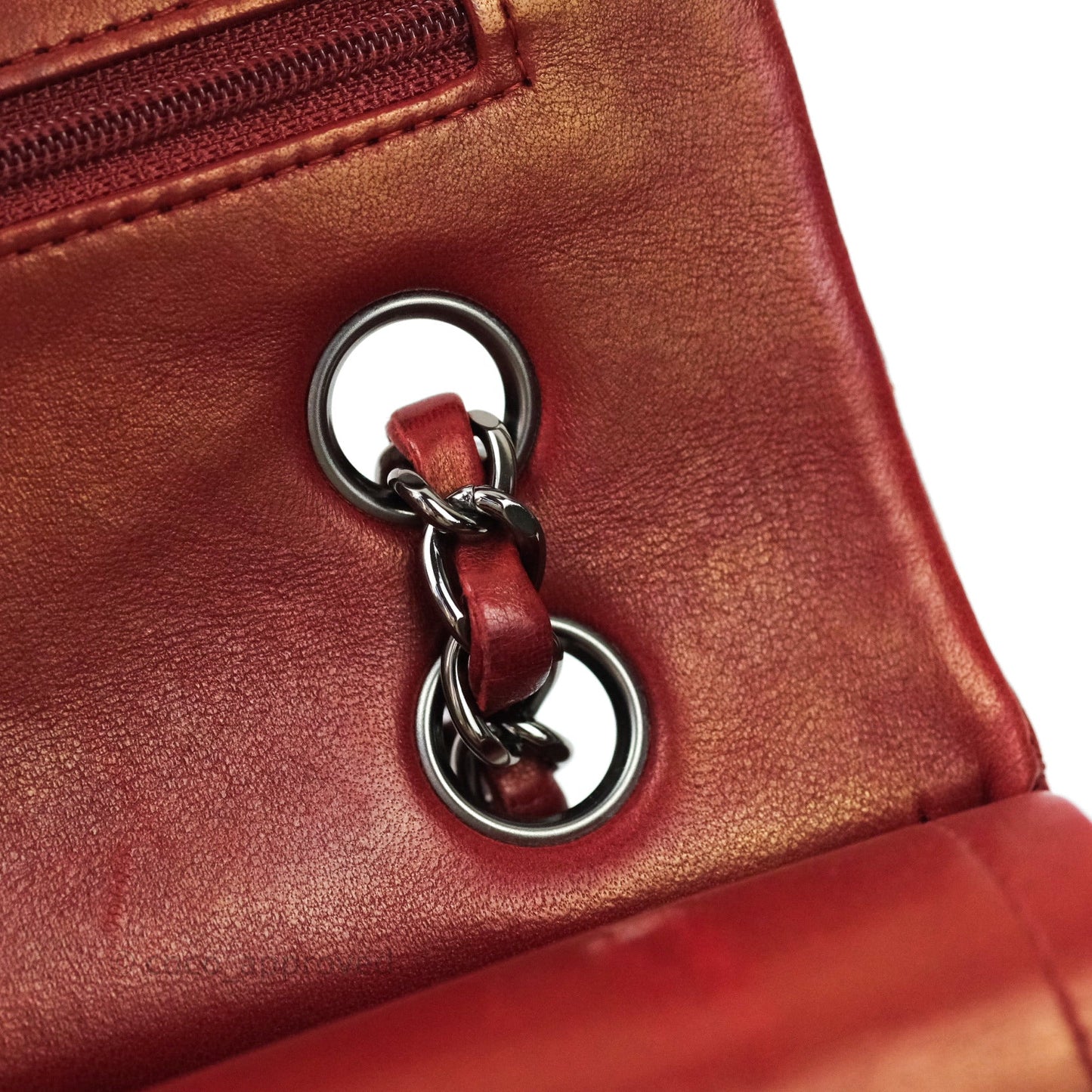 Chanel Classic M/L Medium Double Flap Dark Red Lambskin Gunmetal Hardware