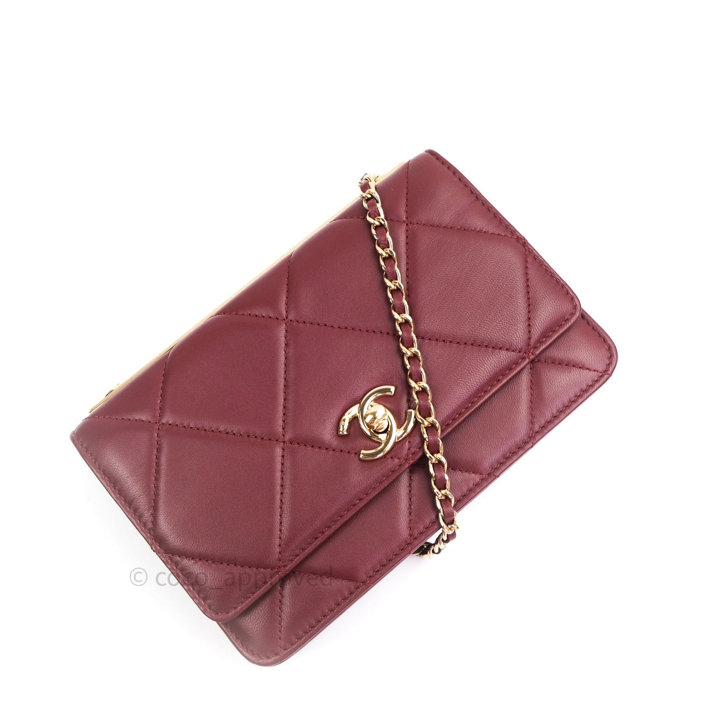 Chanel Trendy CC WOC Wallet on Chain Burgundy Lambskin Gold Hardware