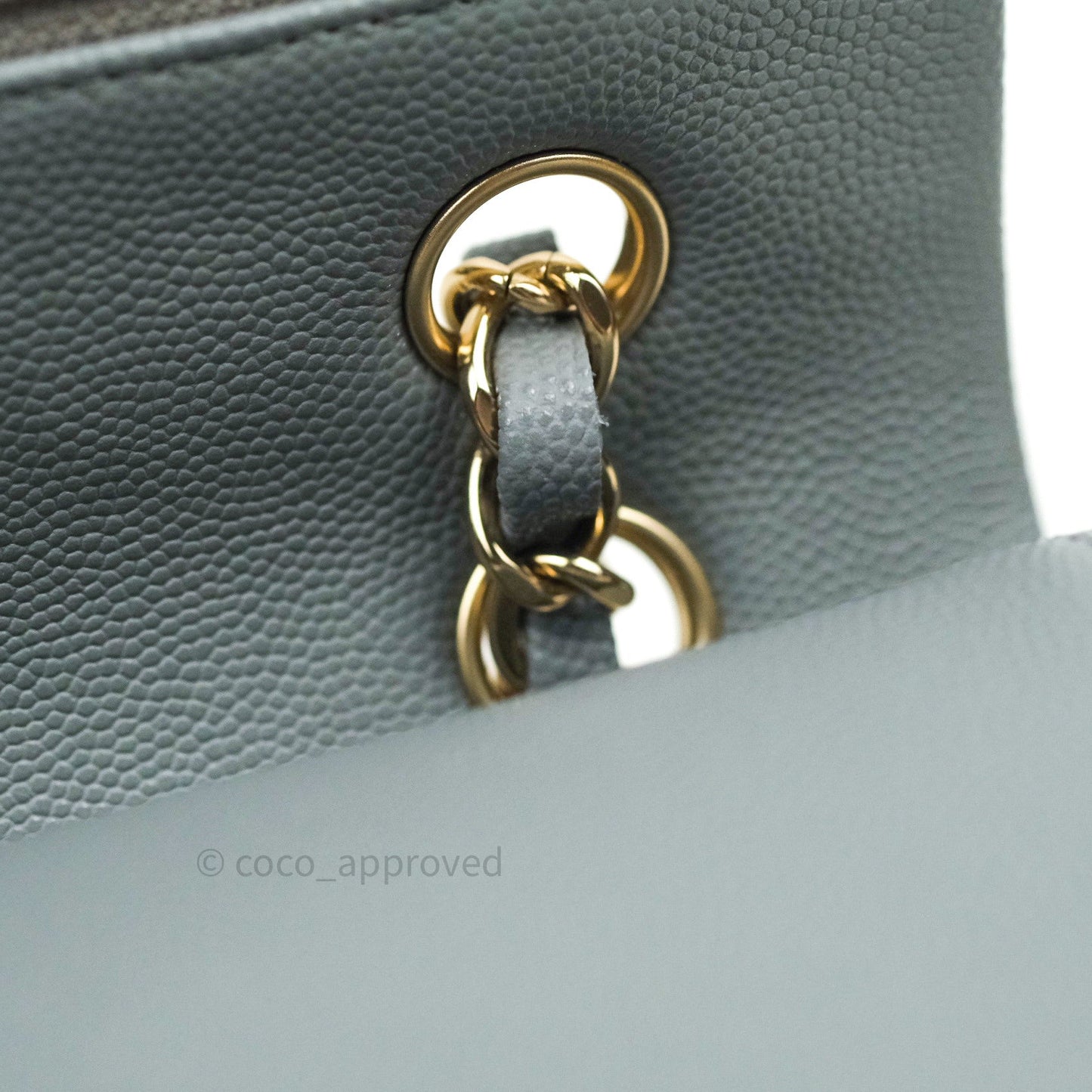 Chanel Classic Small S/M Flap Grey Caviar Light Gold Hardware