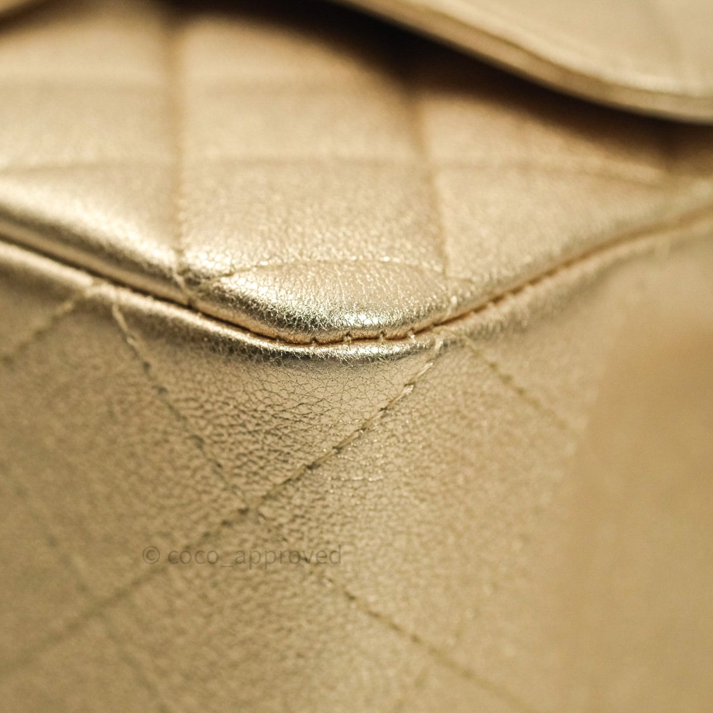 Chanel Quilted Mini Rectangular Iridescent Gold Lambskin Gold Hardware