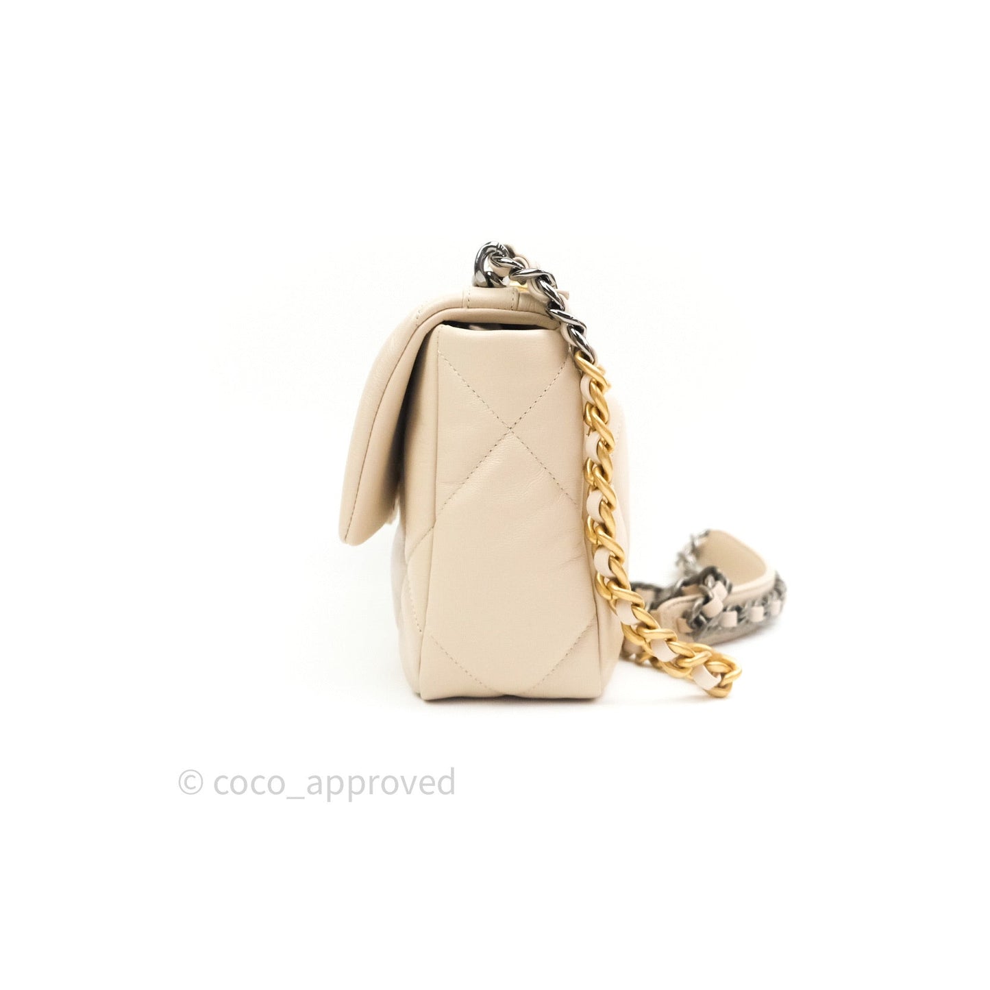 Chanel 19 Small Beige Goatskin Mixed Hardware 20B