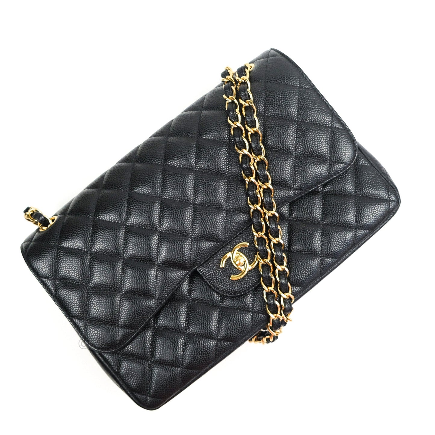 Chanel Classic Jumbo Double Flap Black Caviar Gold Hardware⁣⁣