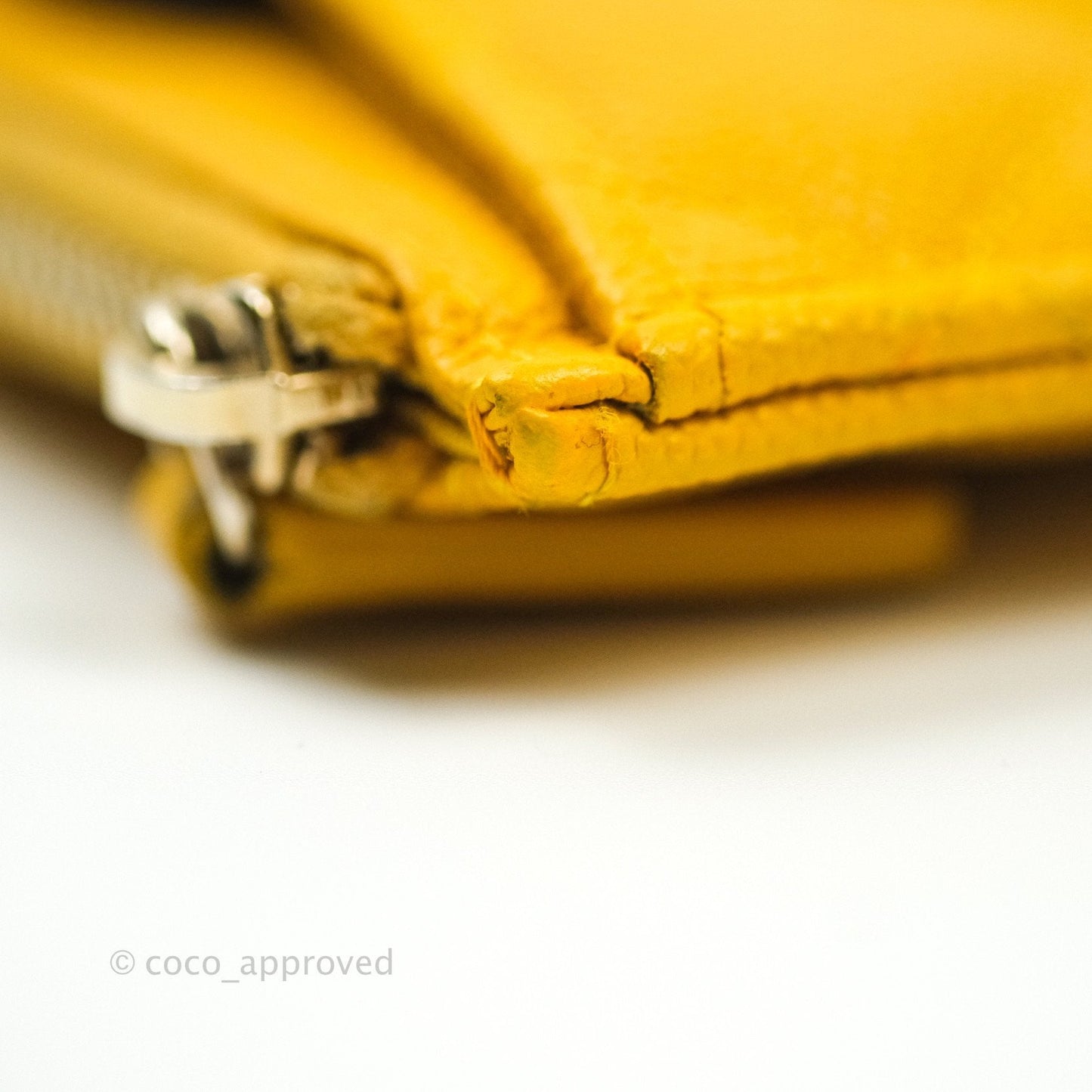 Chanel O Case Phone Case Pouch Card Holder Yellow Caviar Gold Hardware